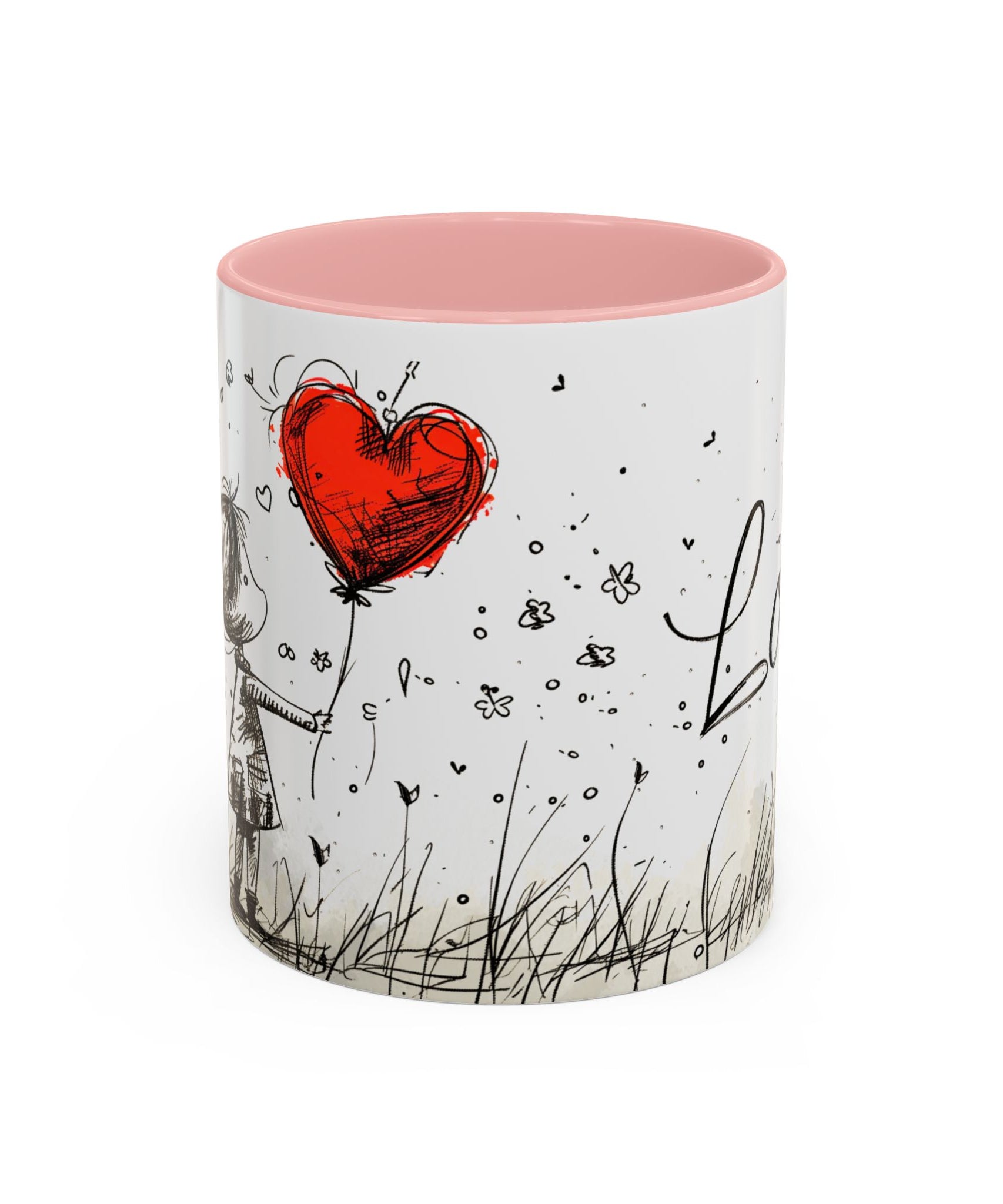 Love Heart Sketch Ceramic Coffee Mug | Gallory Hive