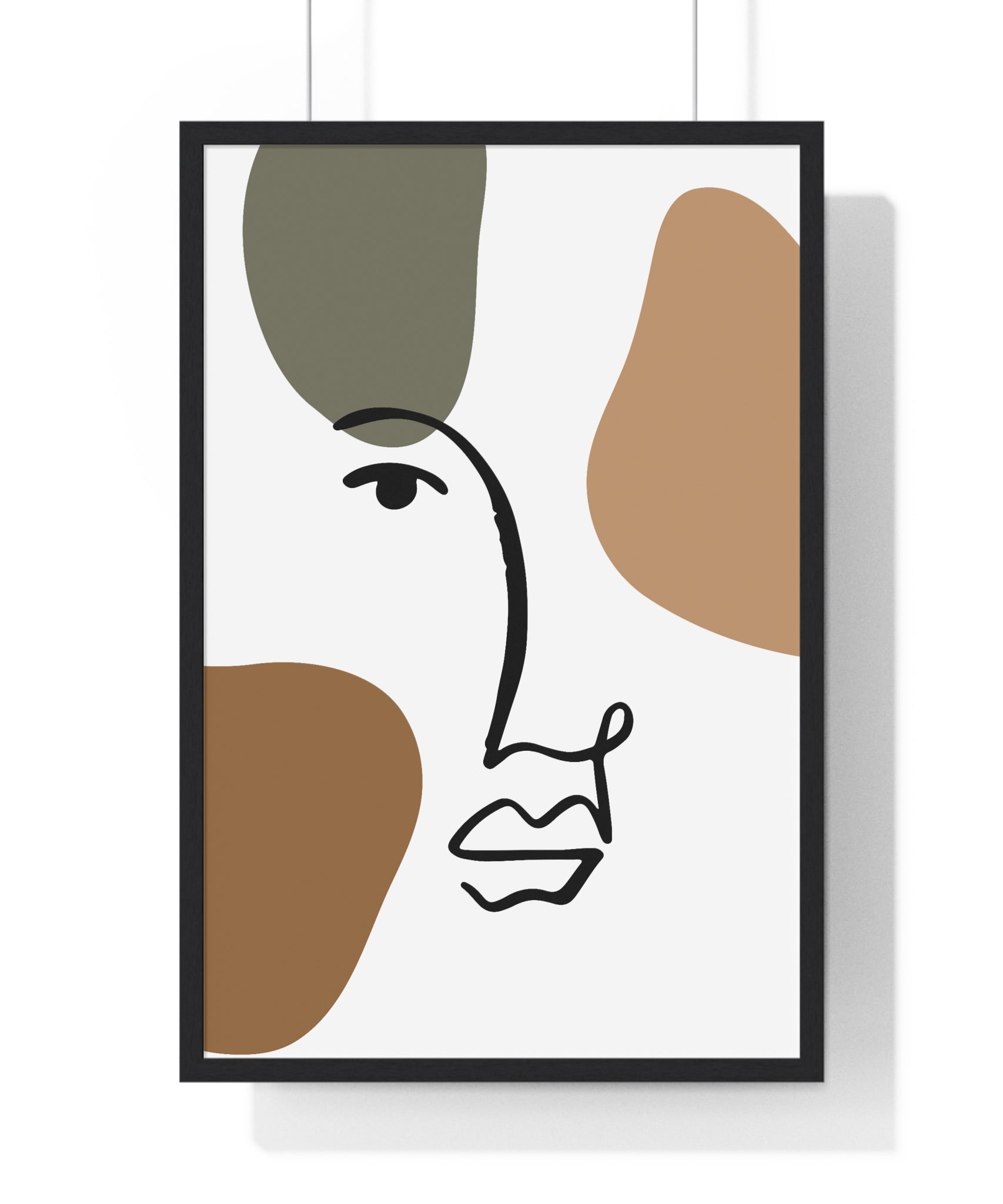 Minimalist Abstract Face Print – Premium Wood Frame | Gallory Hive