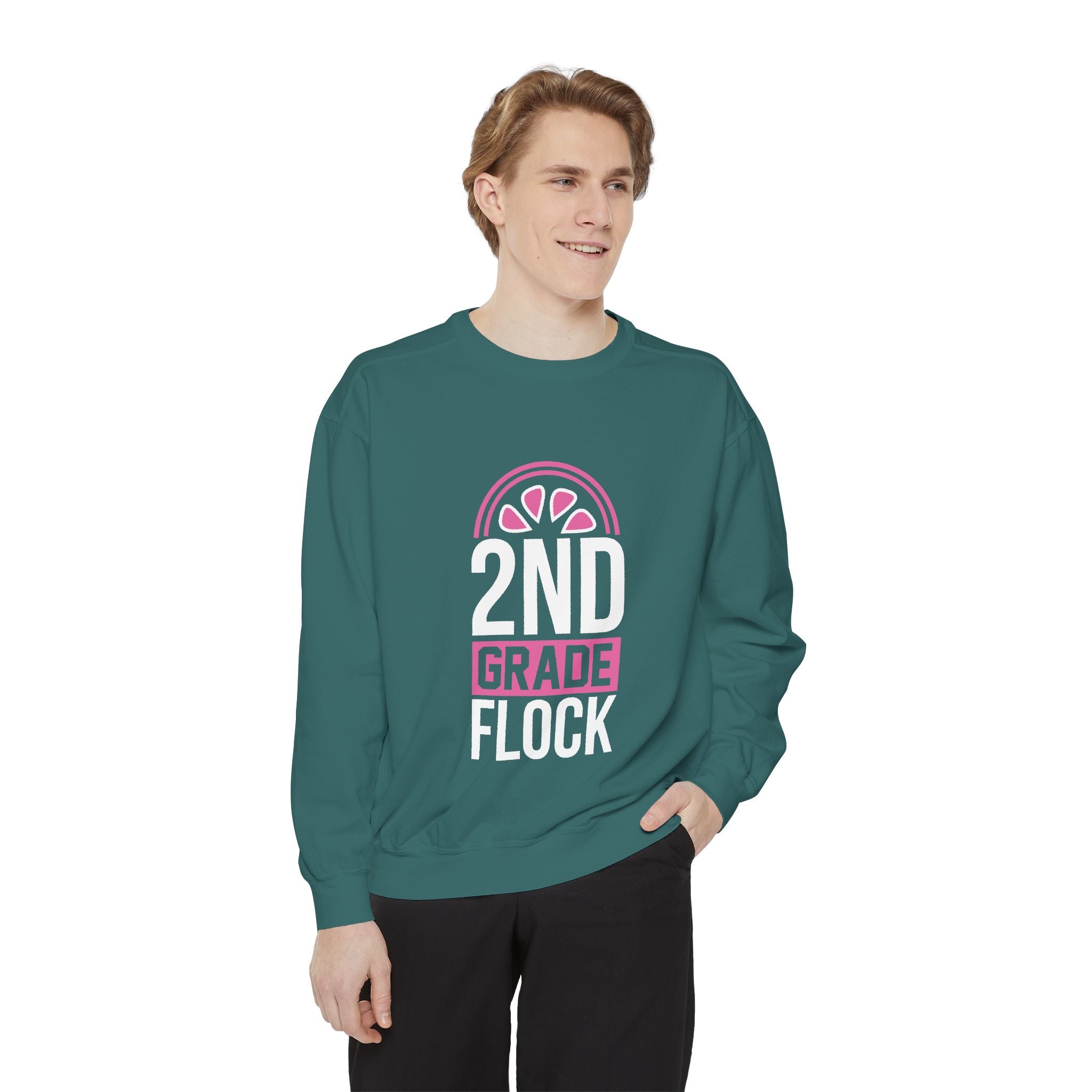 Unisex 2nd Grade Flock Sweatshirt | Perfect for Teachers, Back to School, Classroom, Gift for Kids, Cozy Style