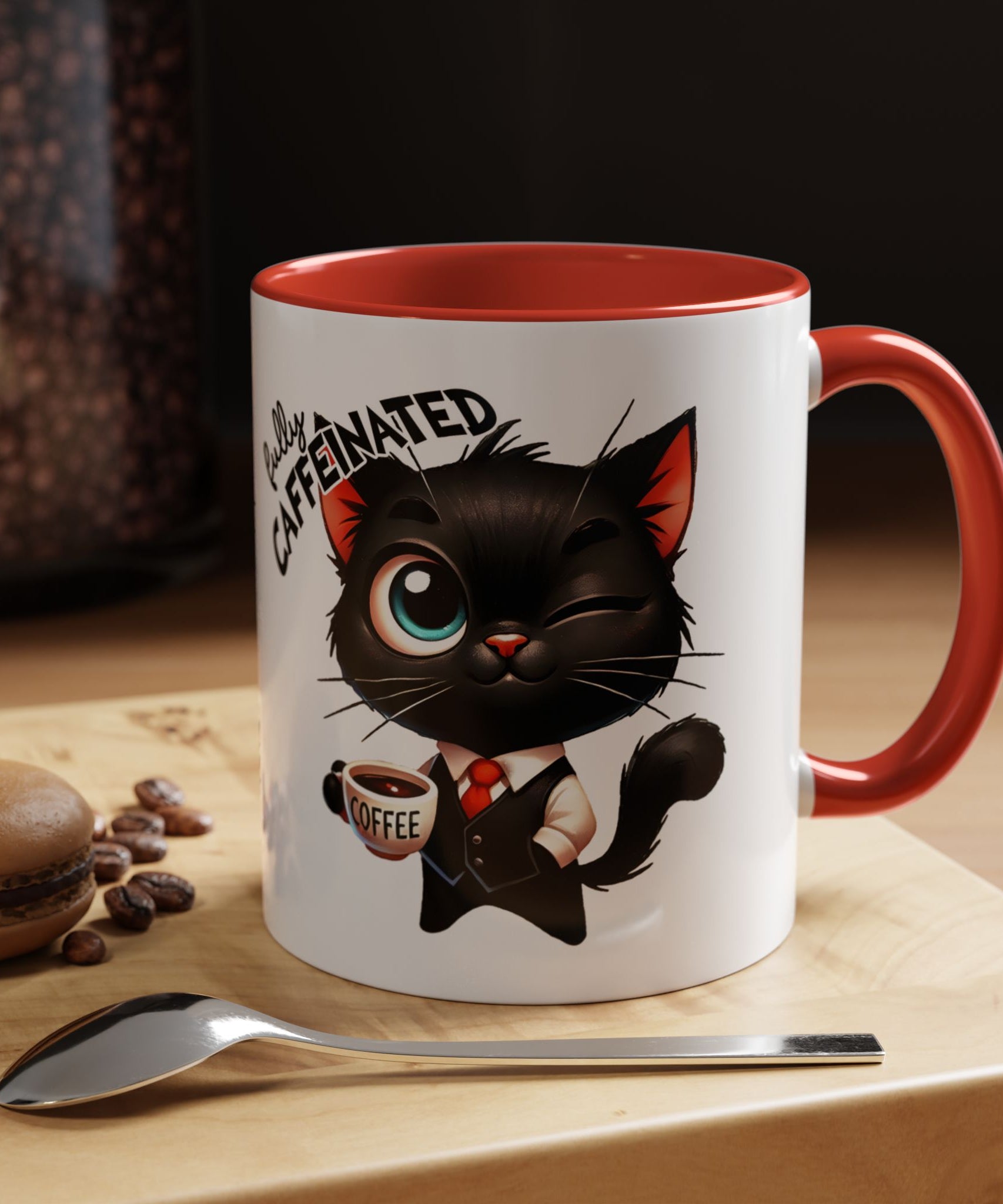 Cute Black Cat Accent Coffee Mug  Gallory Hive