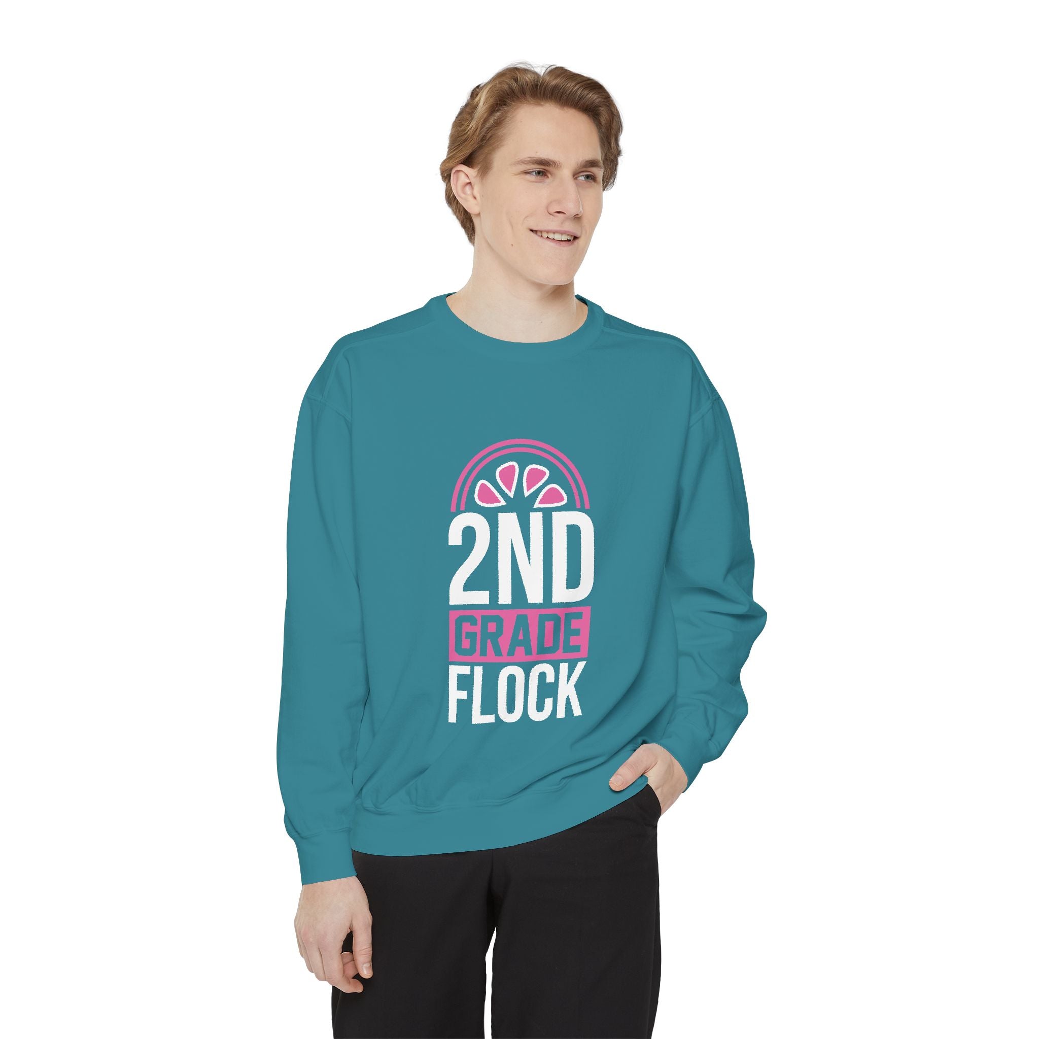 Unisex 2nd Grade Flock Sweatshirt | Perfect for Teachers, Back to School, Classroom, Gift for Kids, Cozy Style