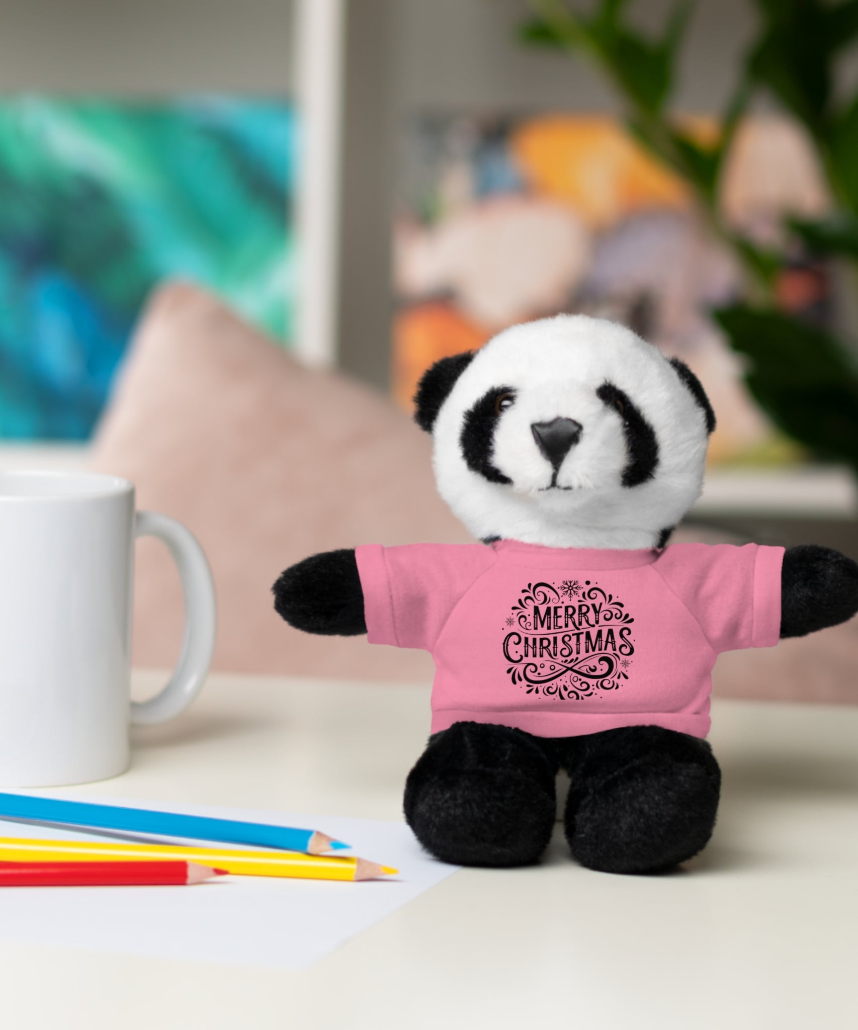 Festive Merry Christmas Stuffed Panda | Gallory Hive