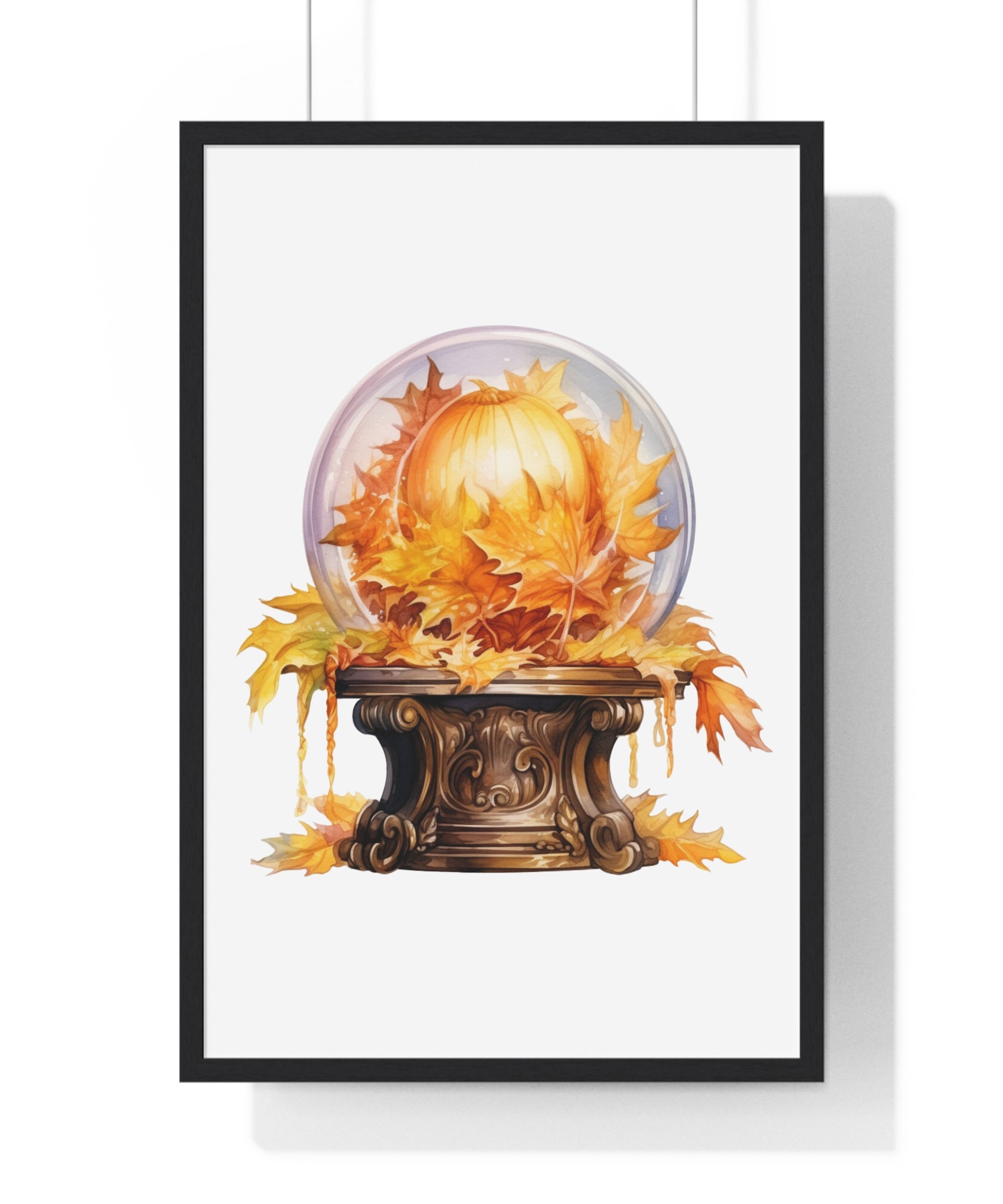 Wood Framed Pumpkin Globe – Autumn Wall Art | Gallory Hive