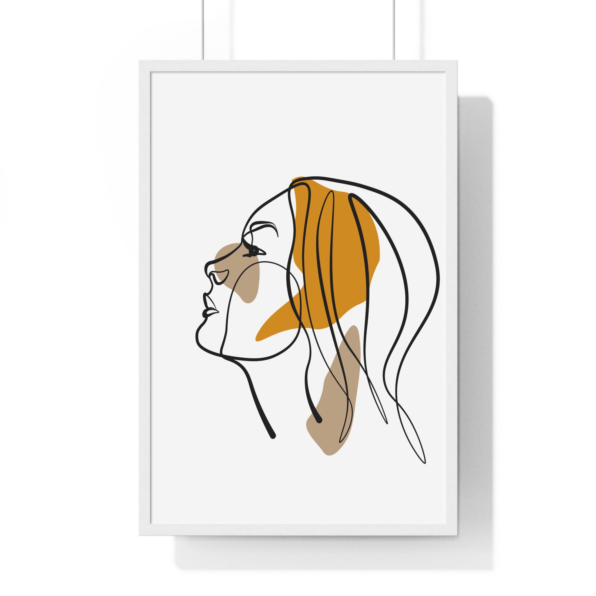 Abstract Woman Face Art – Framed Minimalist Print