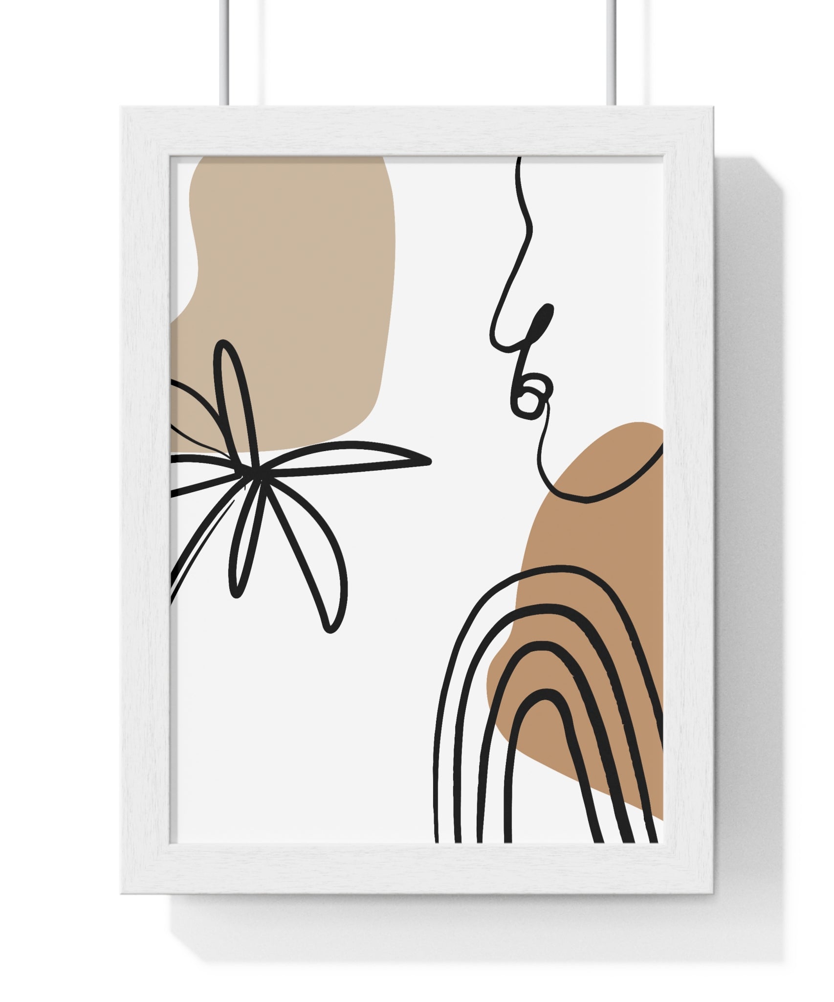 Abstract Face & Floral Art – Wooden Framed Poster