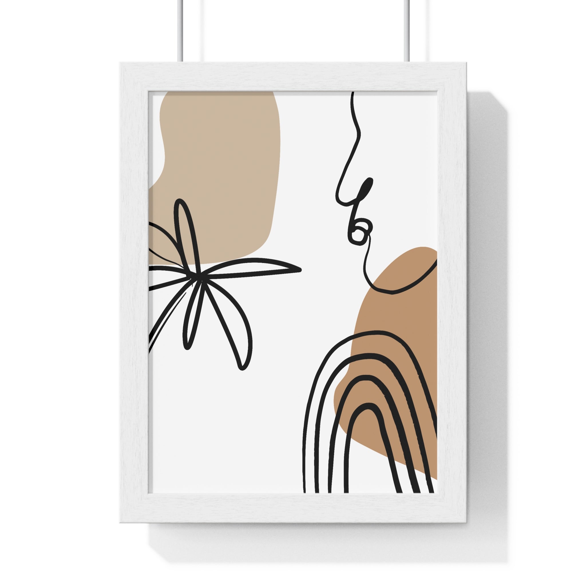 Abstract Face & Floral Art – Wooden Framed Poster