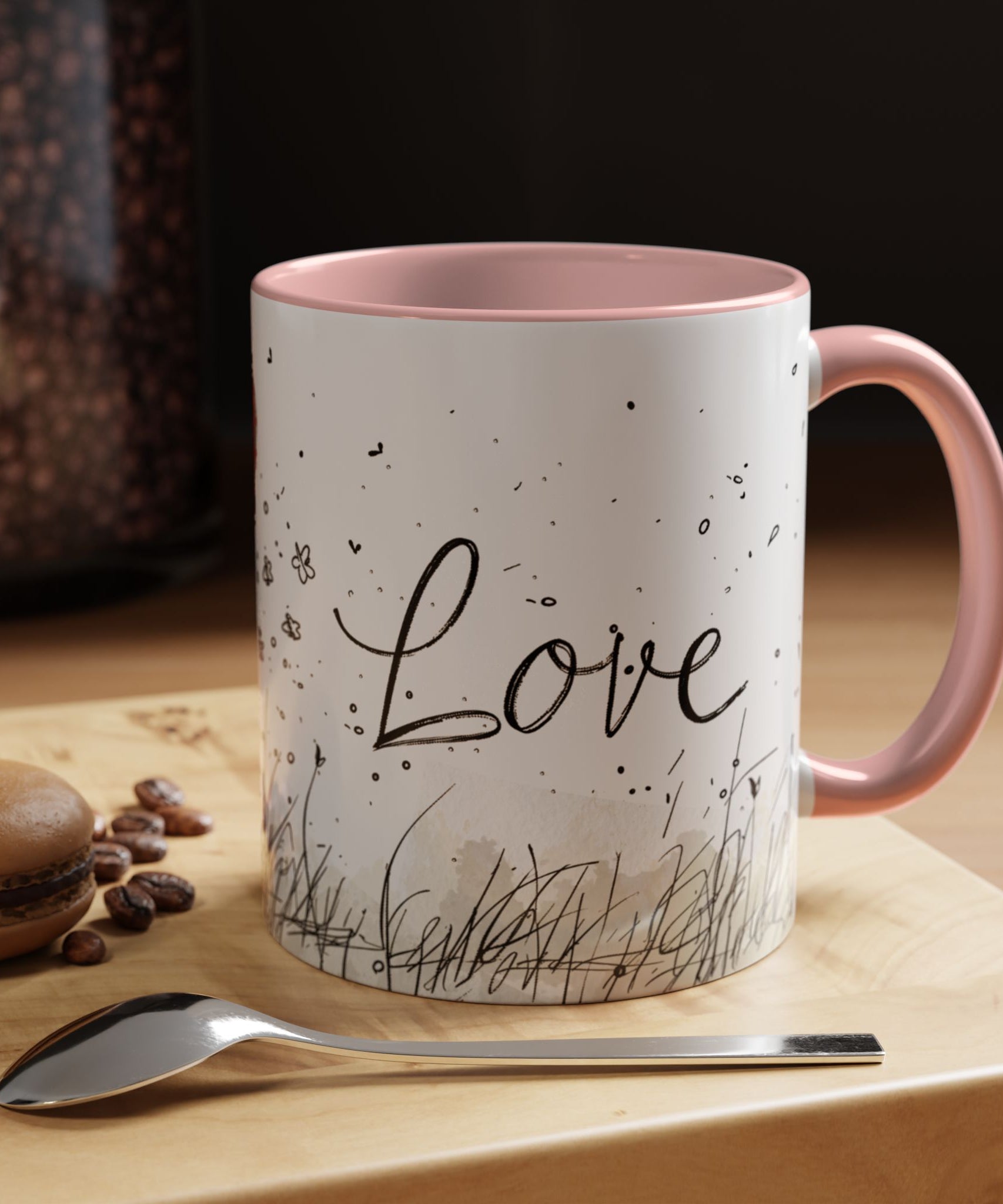 Love Heart Sketch Ceramic Coffee Mug | Gallory Hive