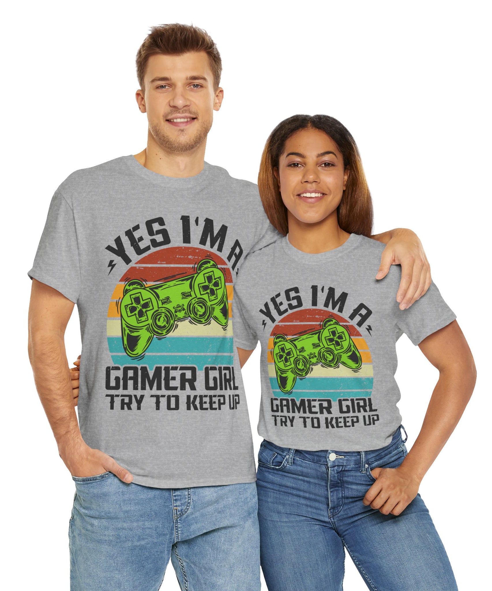 Retro Gamer Girl Tee - Gaming Vibes