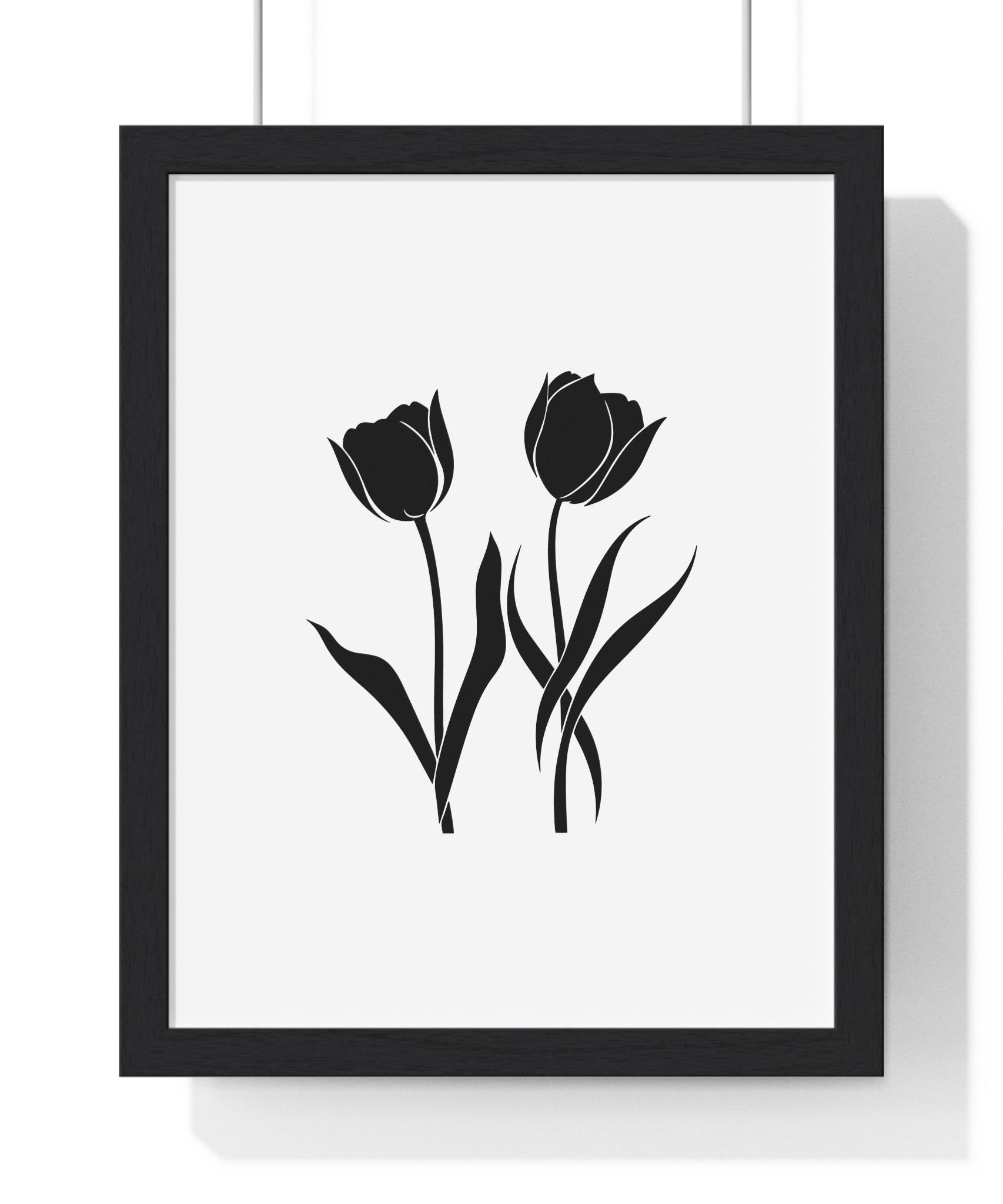 Wooden Frame Wall Decor – Vibrant Tulip Field Print