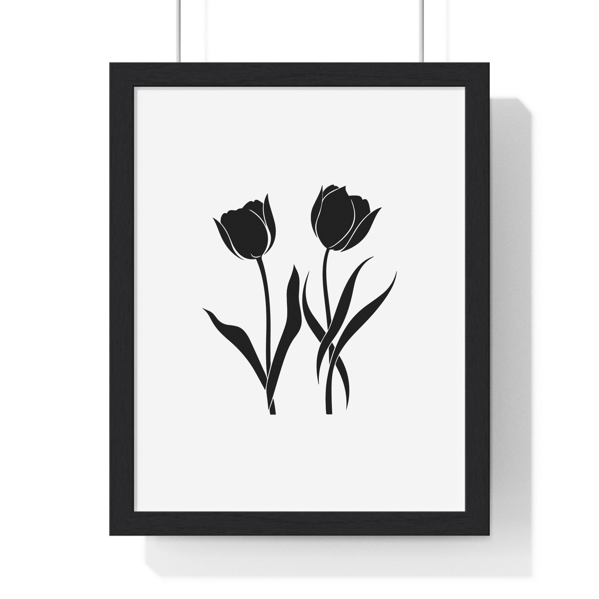 Wooden Frame Wall Decor – Vibrant Tulip Field Print