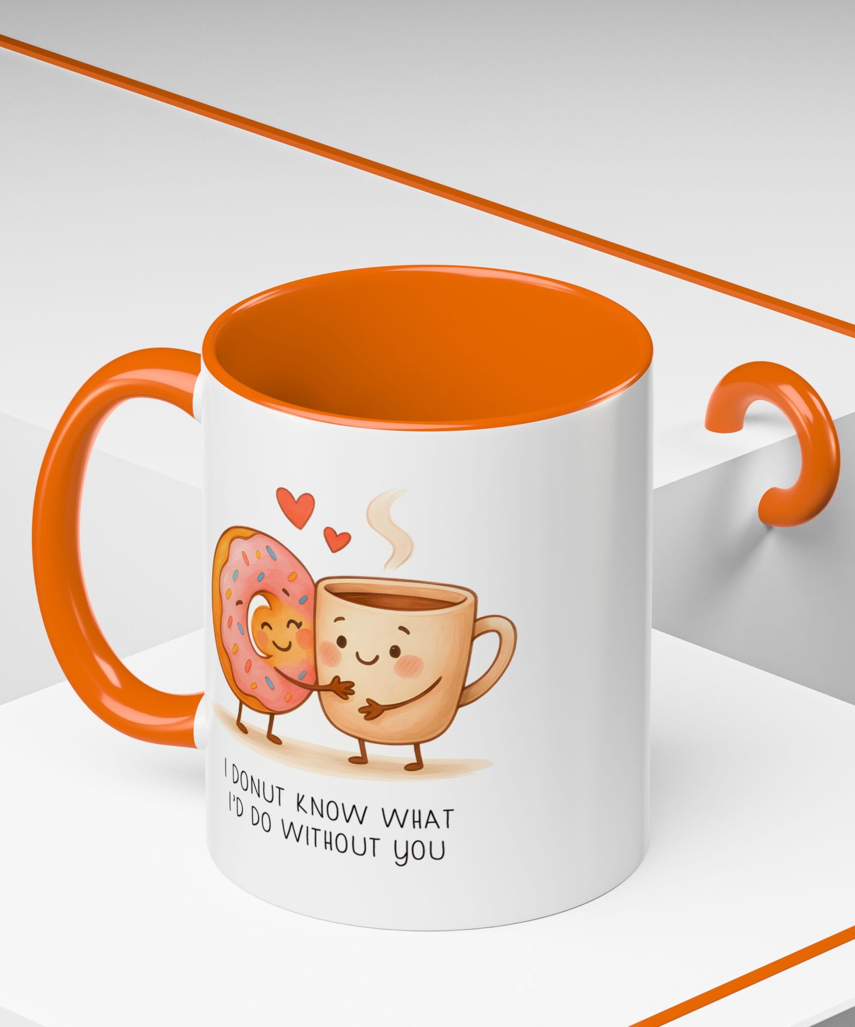 Cute Donut and Coffee Love Ceramic Mug | Gallory Hive