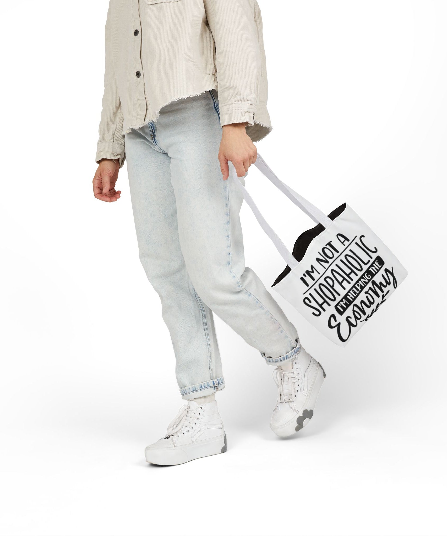 Tote Bag - 'I'm Not a Shopaholic, I'm Helping the Economy' - Trendy Eco-Friendly Shopping Essential