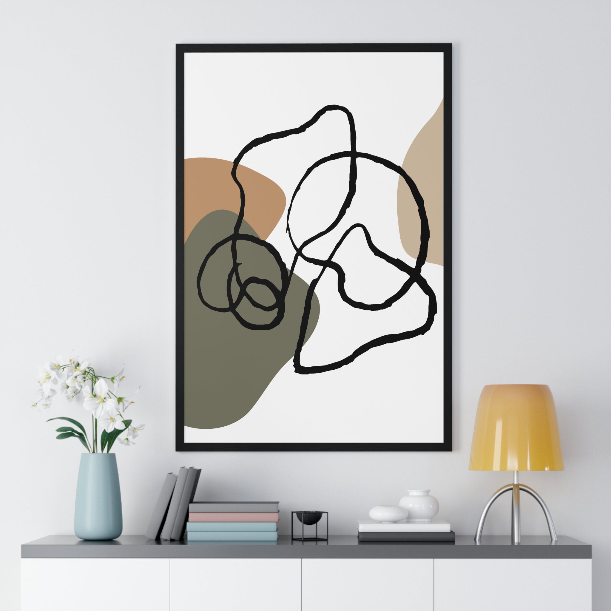 Line Flow Composition – Wood Framed Print | Gallory Hive