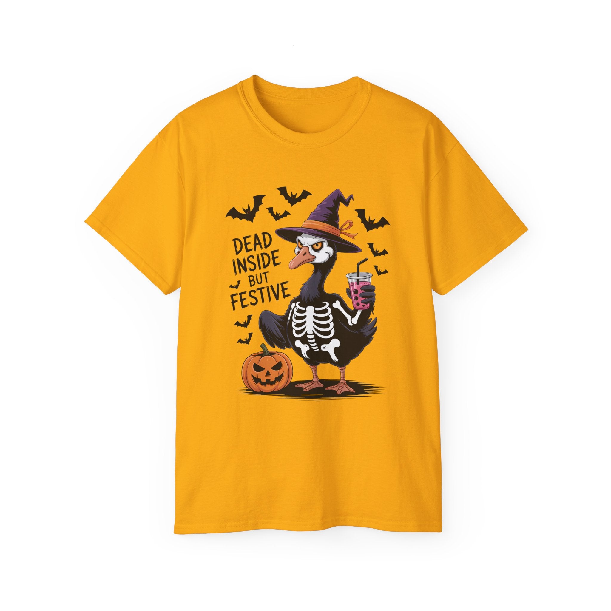 Halloween Skeleton Goose Tee - Festive T-Shirt | Gallory Hive