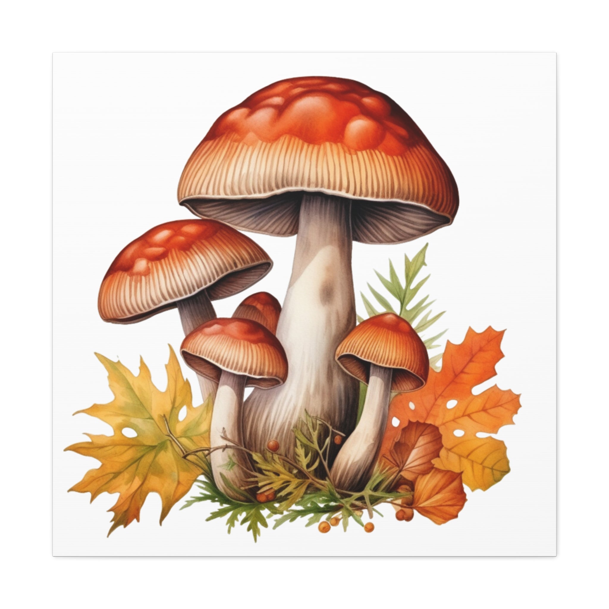 Autumn Cluster Wall Art – Forest Mushrooms & Foliage | Gallory Hive