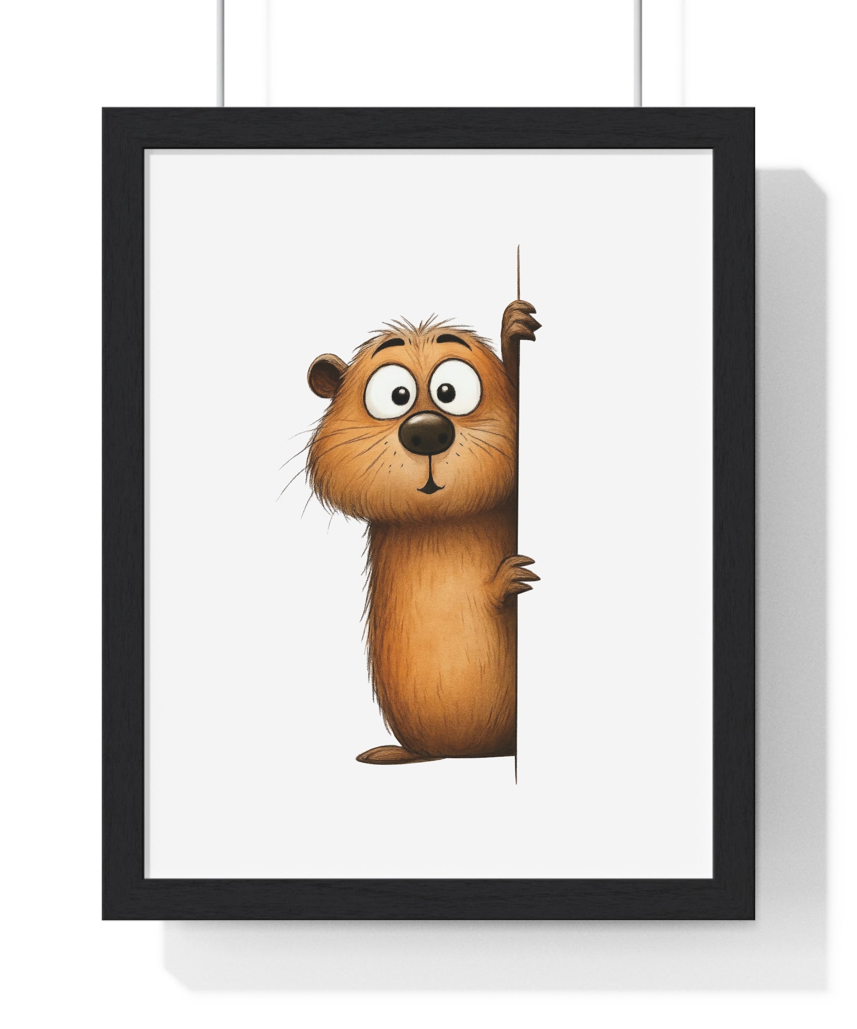 Wooden Frame Wall Decor with Cute Prairie Dog Print