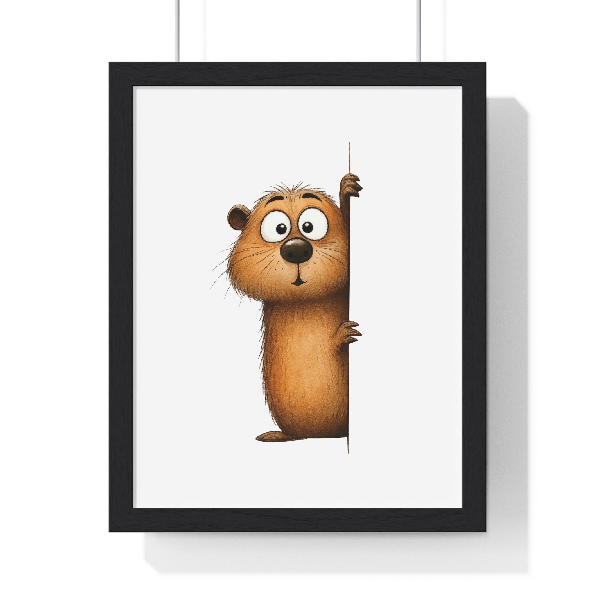 Wooden Frame Wall Decor with Cute Prairie Dog Print