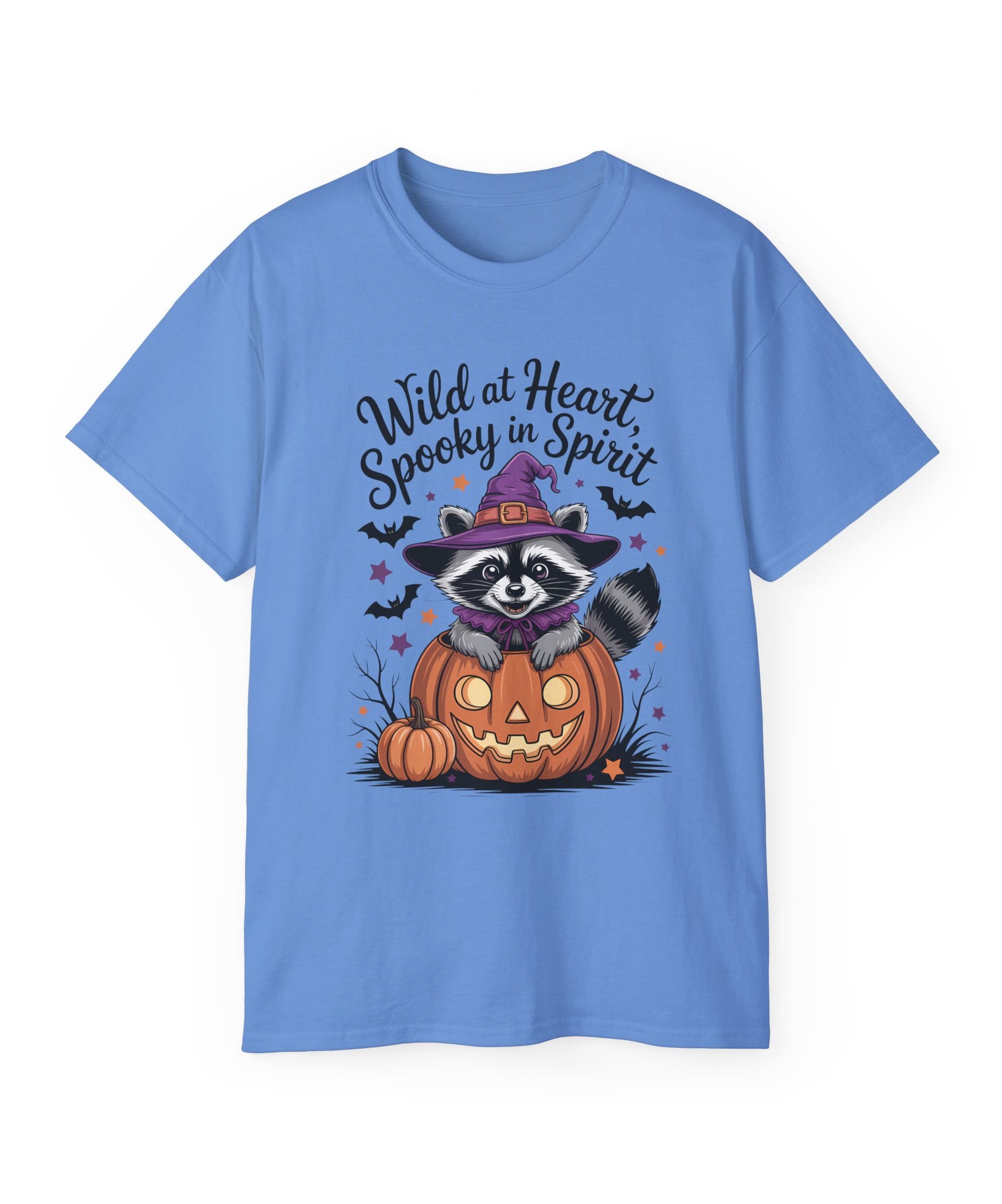 Spooky Raccoon in Pumpkin T-Shirt