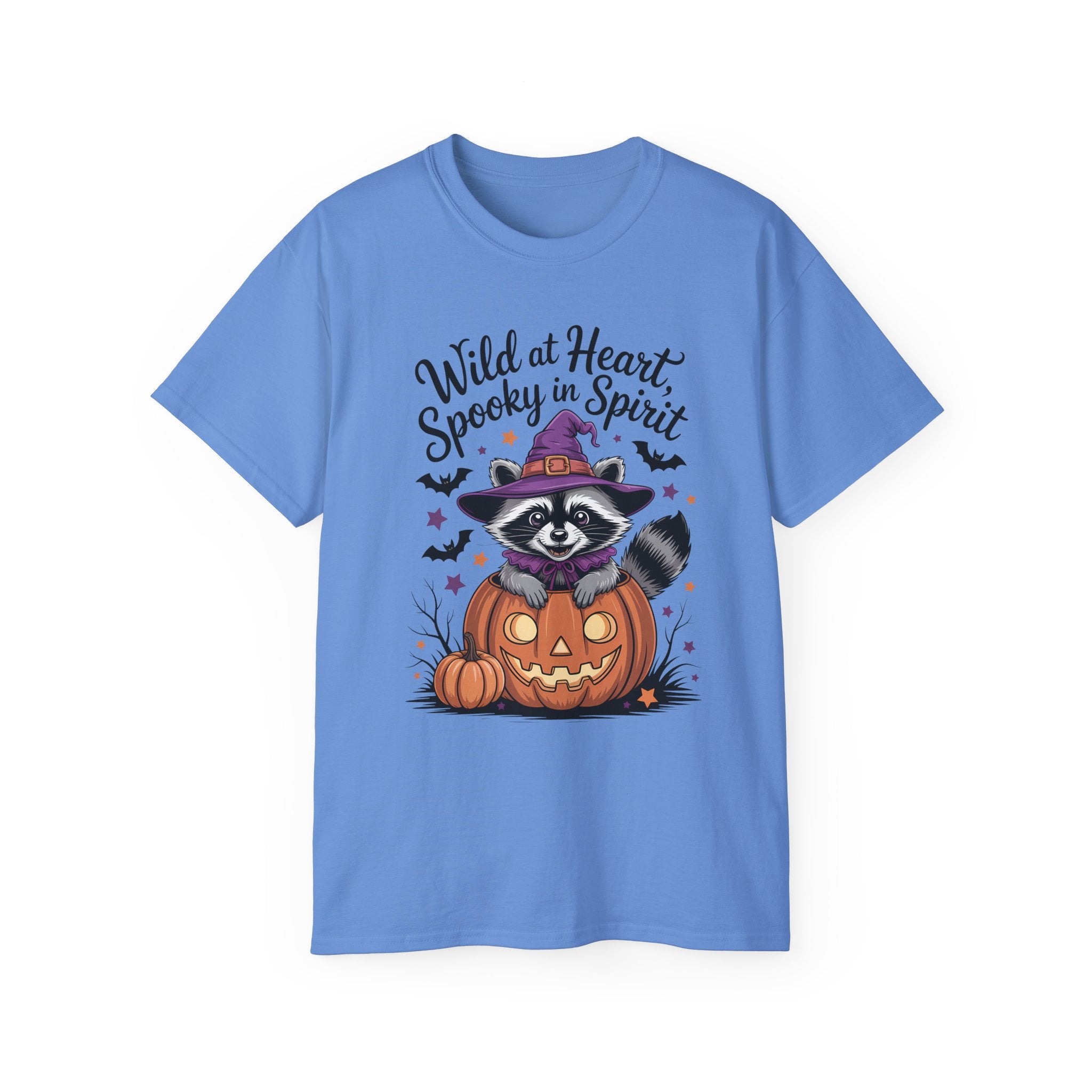 Spooky Raccoon in Pumpkin T-Shirt