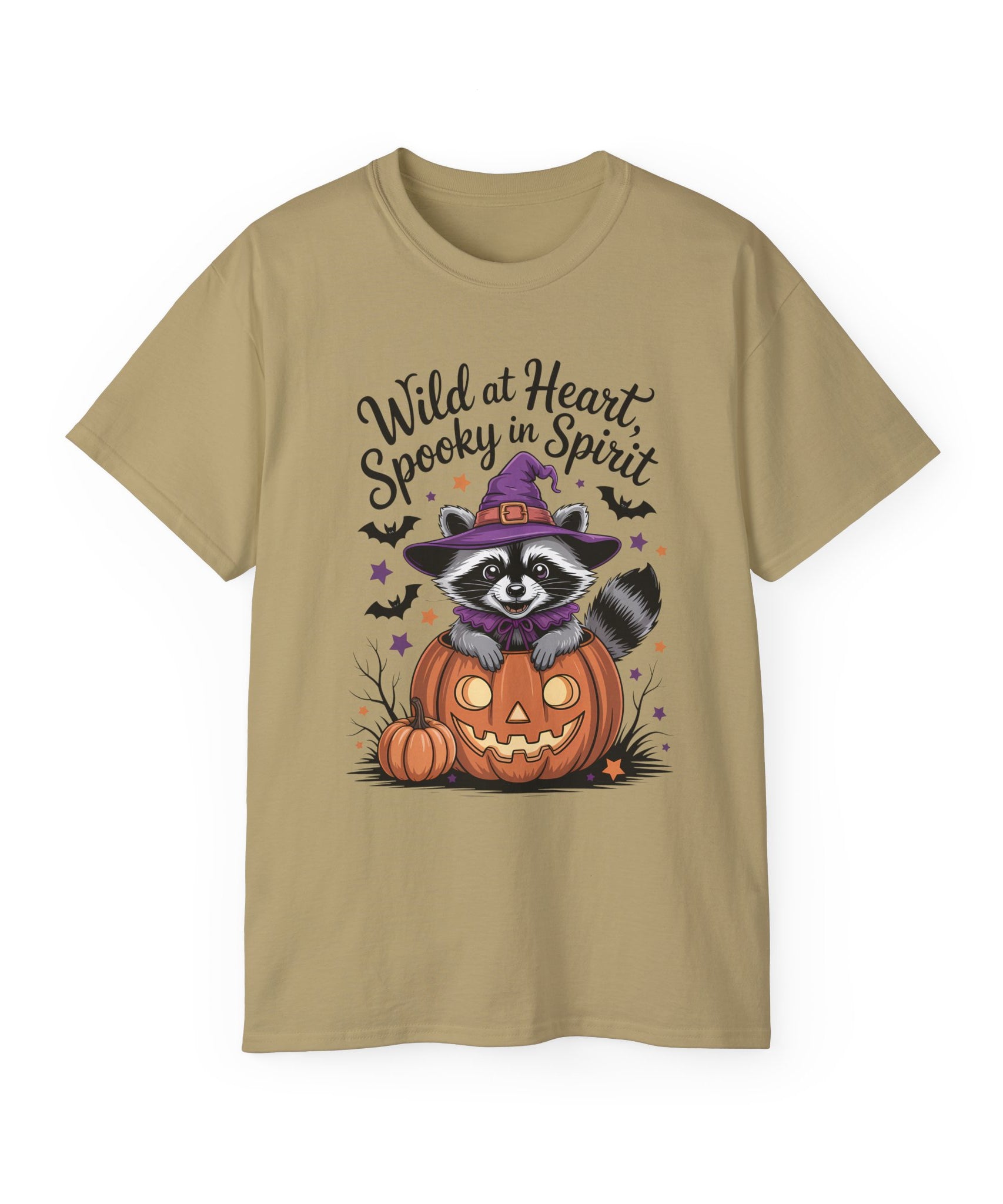 Spooky Raccoon in Pumpkin T-Shirt ~ Gallory Hive