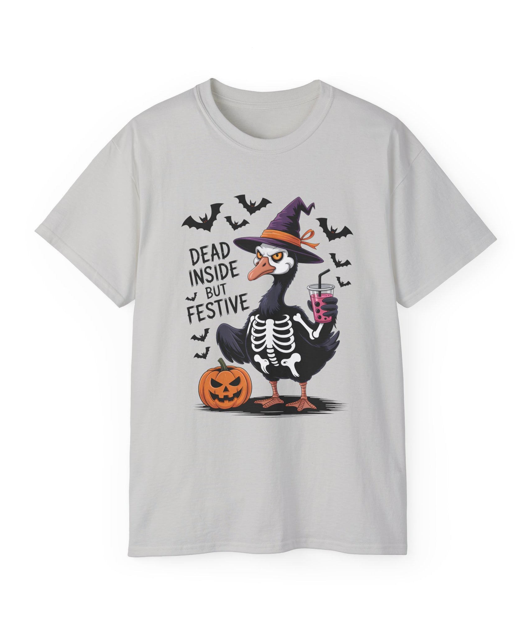 Halloween Skeleton Goose Tee - Festive T-Shirt | Gallory Hive
