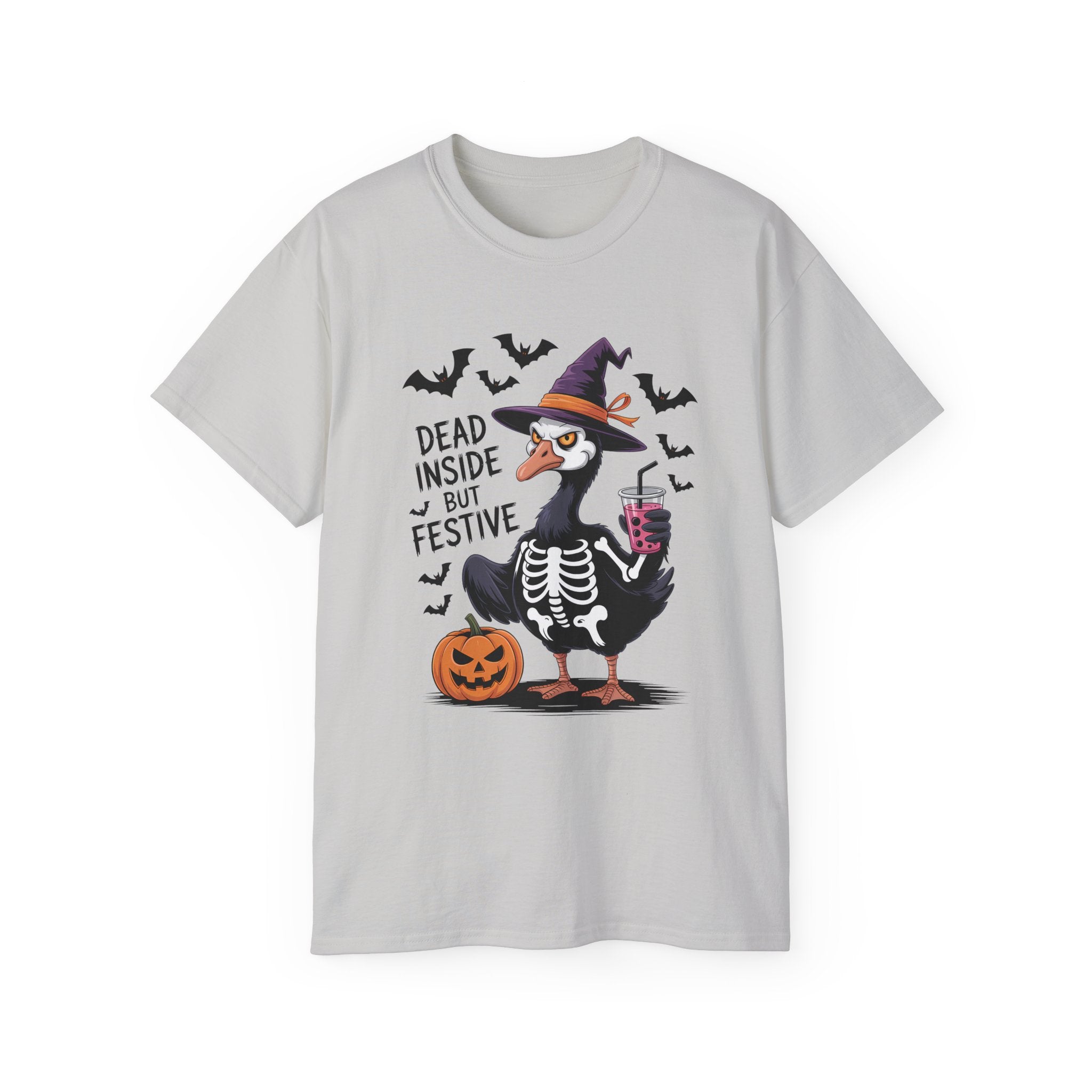 Halloween Skeleton Goose Tee - Festive T-Shirt | Gallory Hive