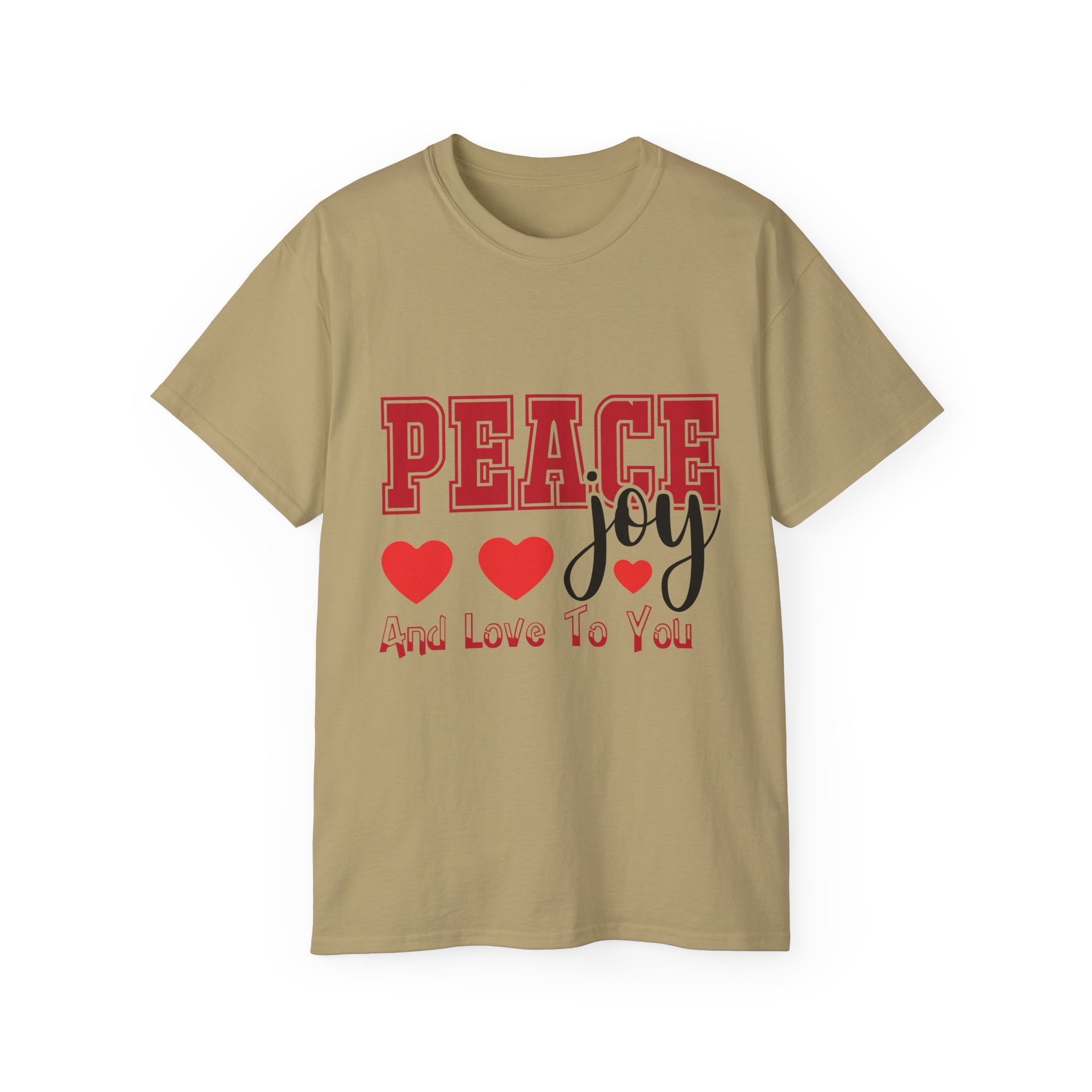 Peace, Joy & Love Retro Christmas T-Shirt | Gallory Hive