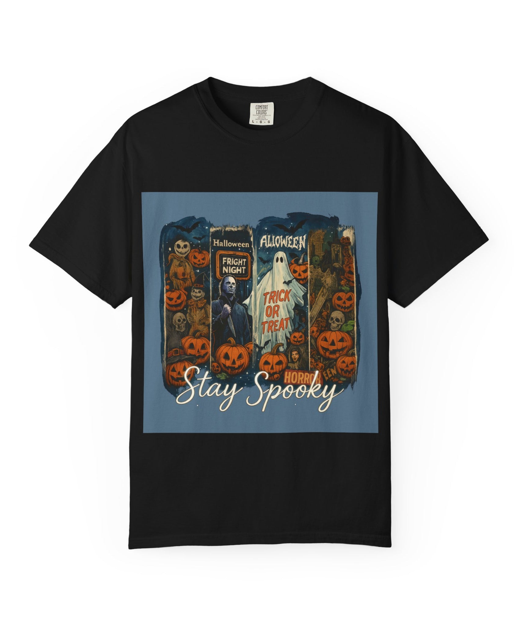 Stay Spooky Halloween Horror T-Shirt – Retro Slasher, Ghost, Pumpkins & Fright Night Design - Gallory Hive