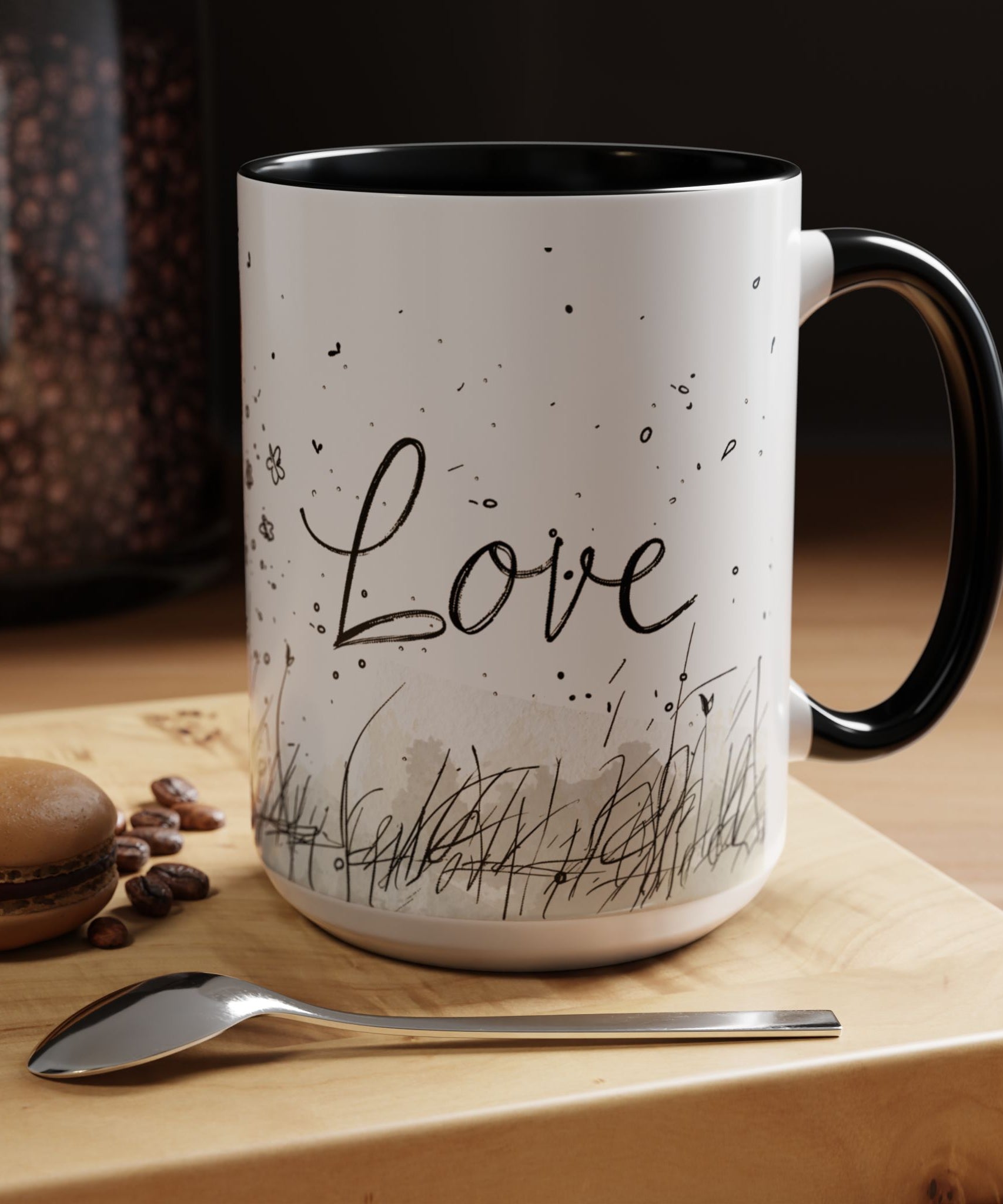 Love Heart Sketch Ceramic Coffee Mug | Gallory Hive