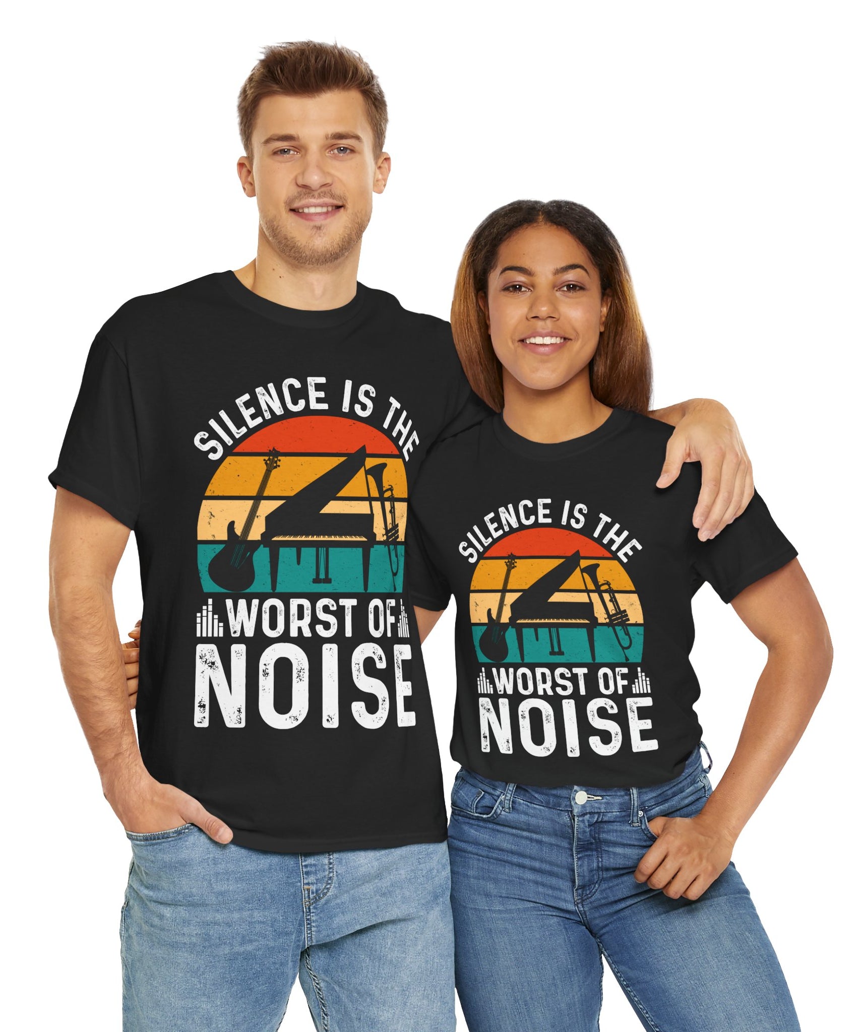Retro Music Lover-Shirt - Silence Noise Tee