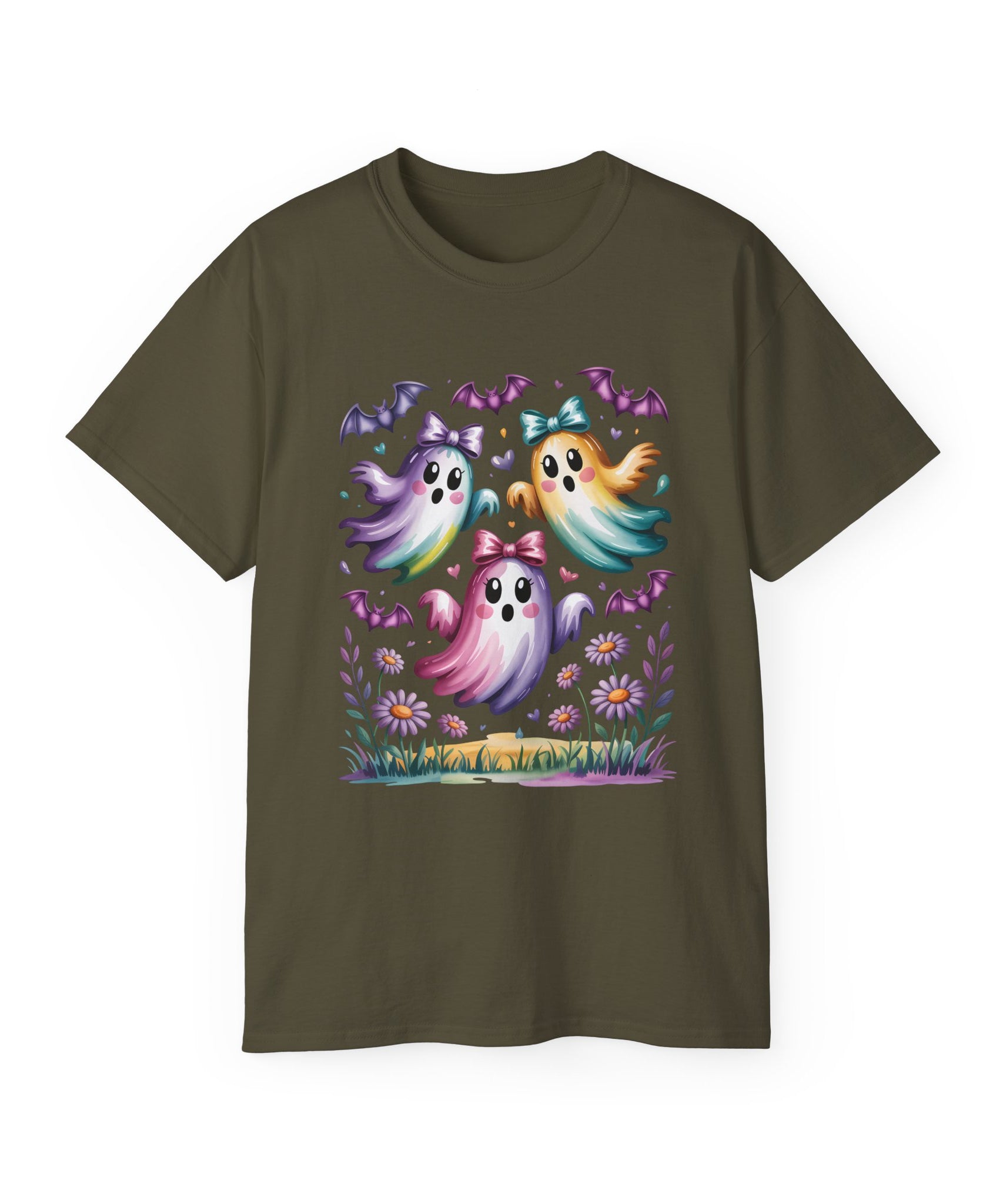 Floral Halloween Ghost Shirt – Kawaii Style