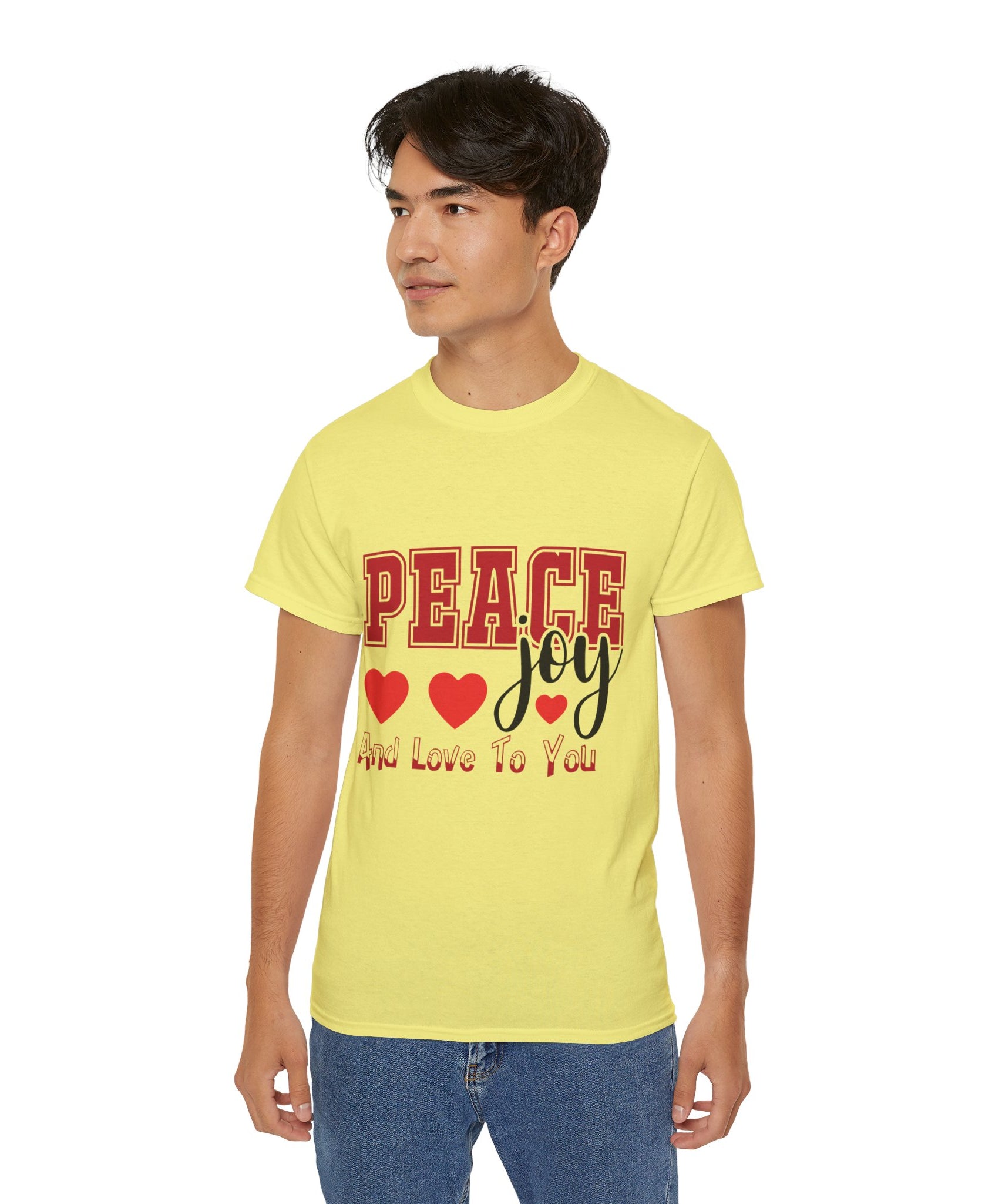 Peace, Joy & Love Retro Christmas T-Shirt | Gallory Hive