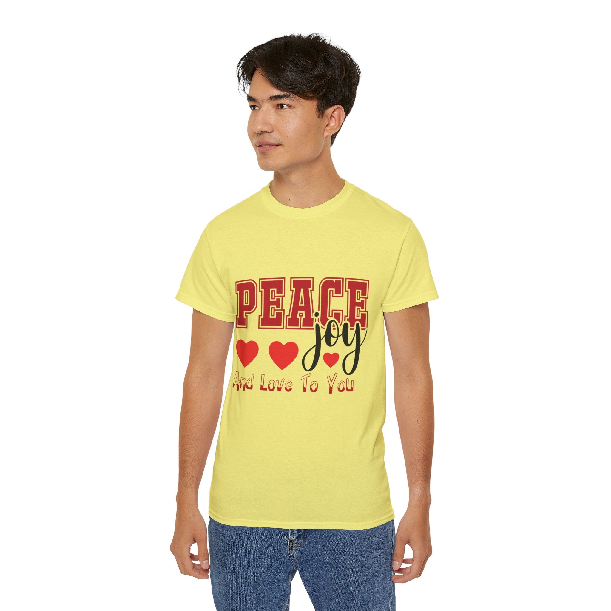 Peace, Joy & Love Retro Christmas T-Shirt | Gallory Hive