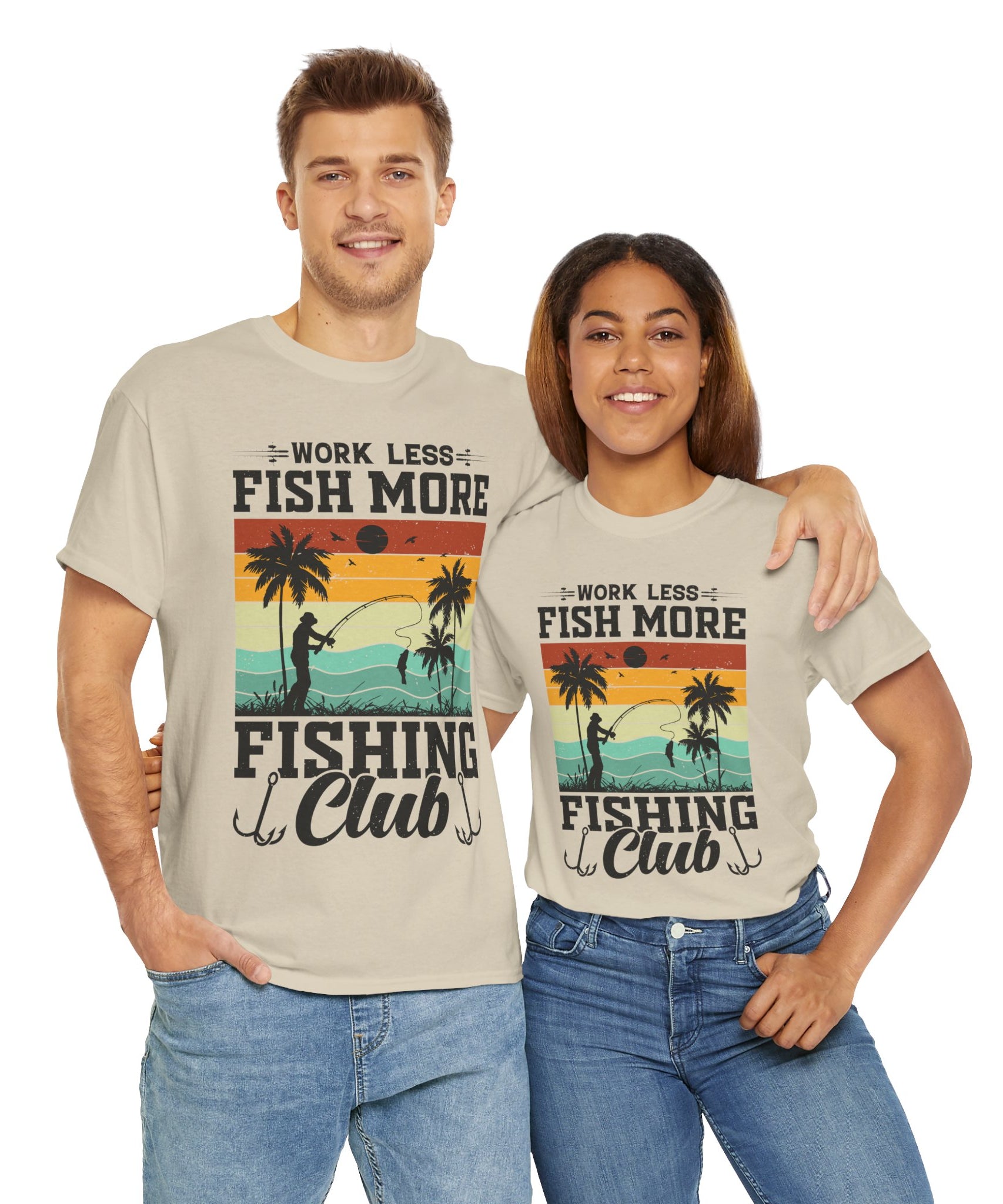 Retro Fisherman Sunset T-Shirt | Gallory Hive