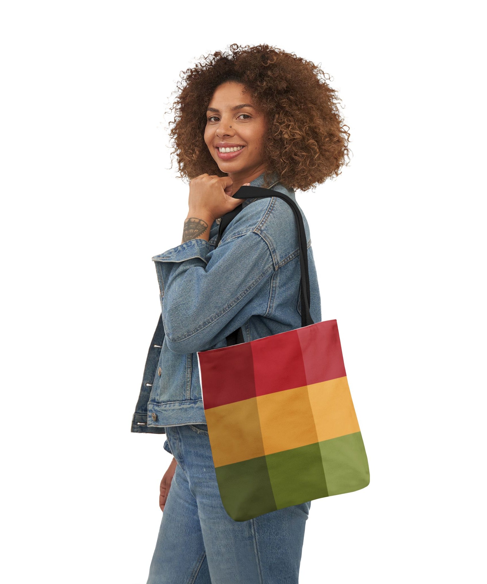 Colorful Geometric Square Pattern Tote Bag