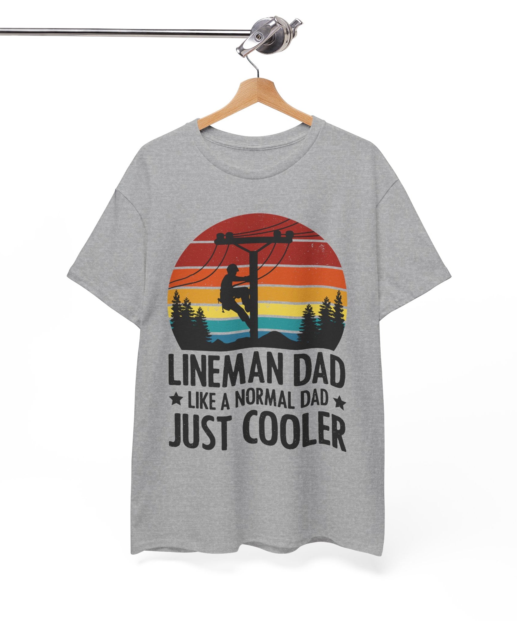 Lineman Tee – Bold Sunset & Power Lines | Gallory Hive