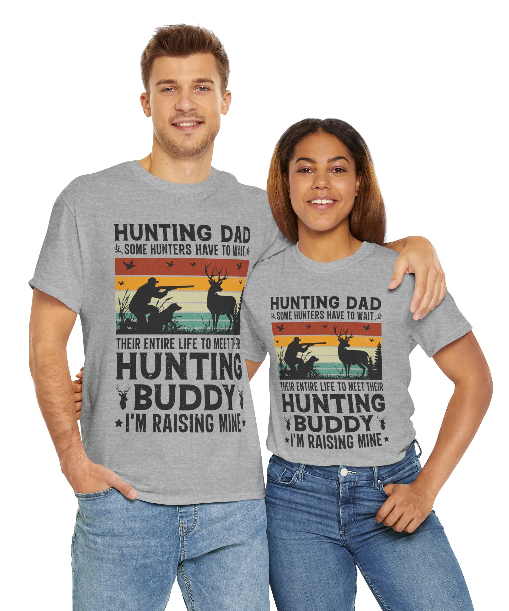 Retro Hunter Tee – Dog, Deer & Rifle Scene