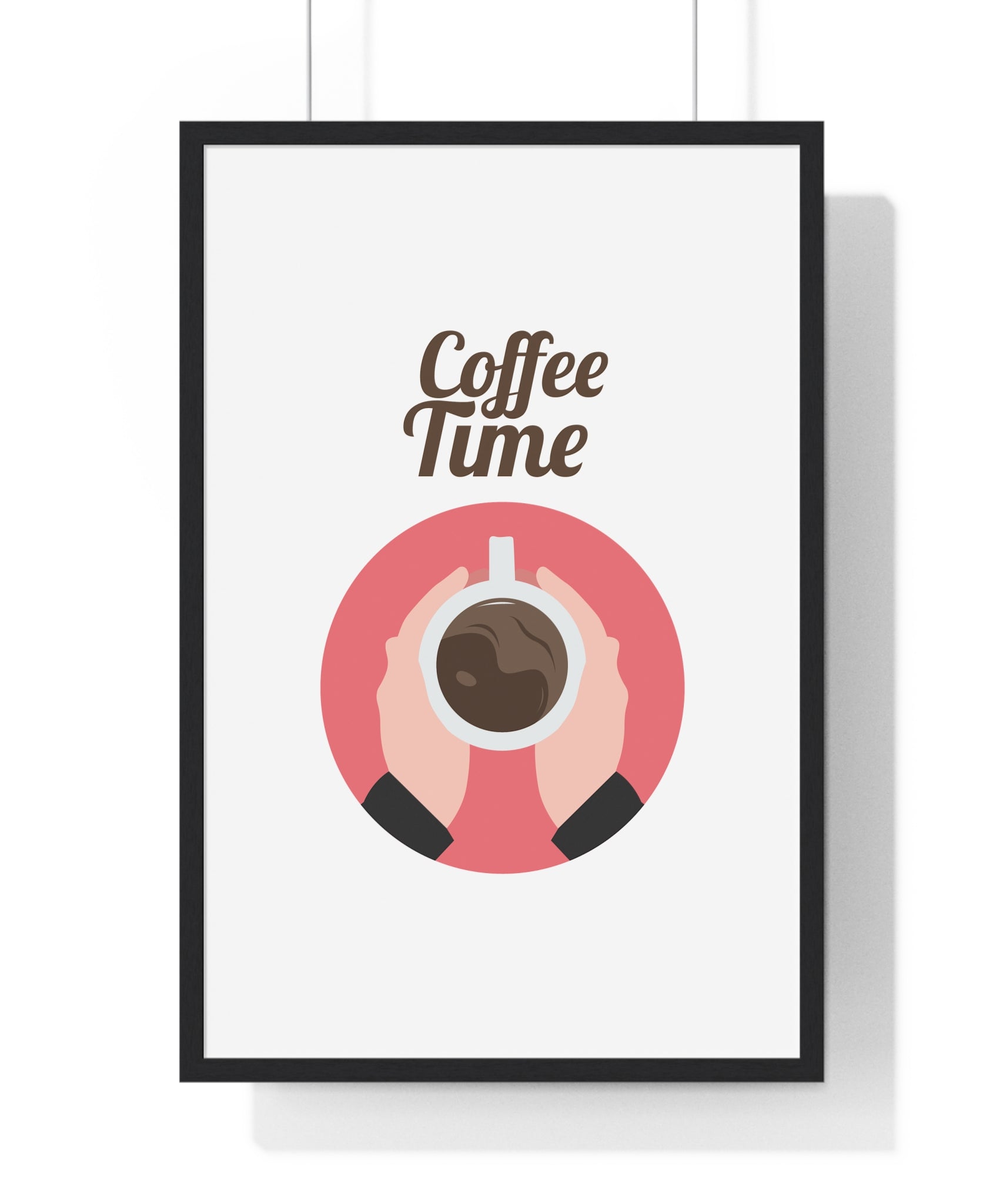 Coffee Time Illustrated Posters – Premium Wooden Frame & Museum-Quality Matte Paper
