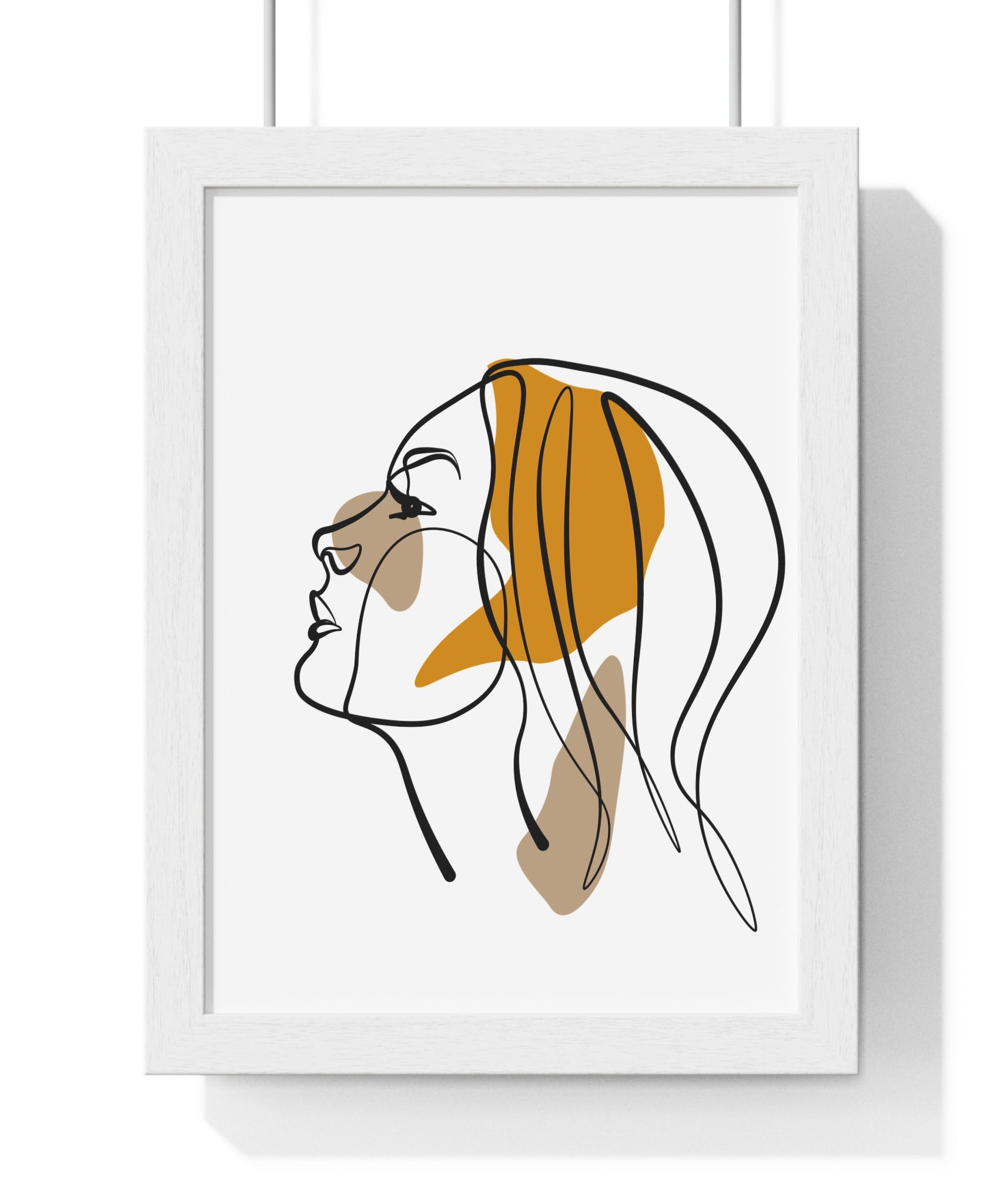 Abstract Woman Face Art – Framed Minimalist Print