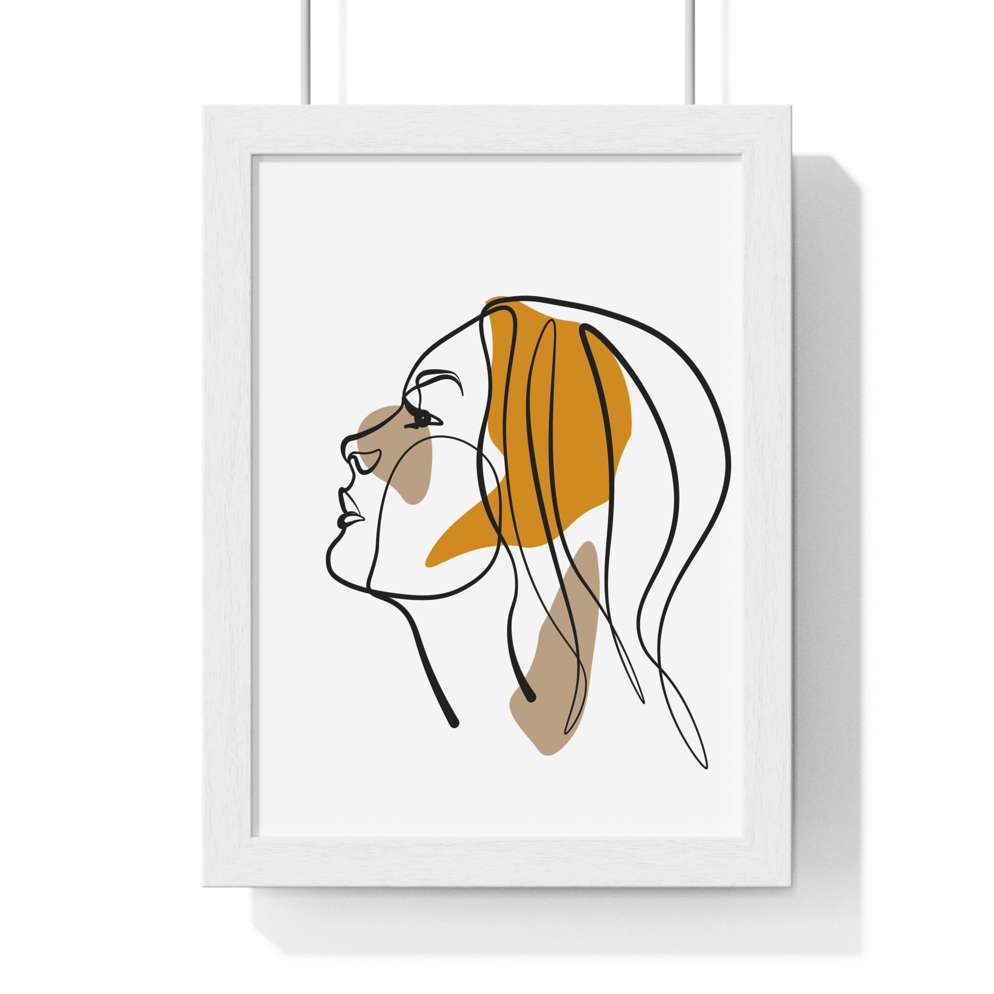 Abstract Woman Face Art – Framed Minimalist Print
