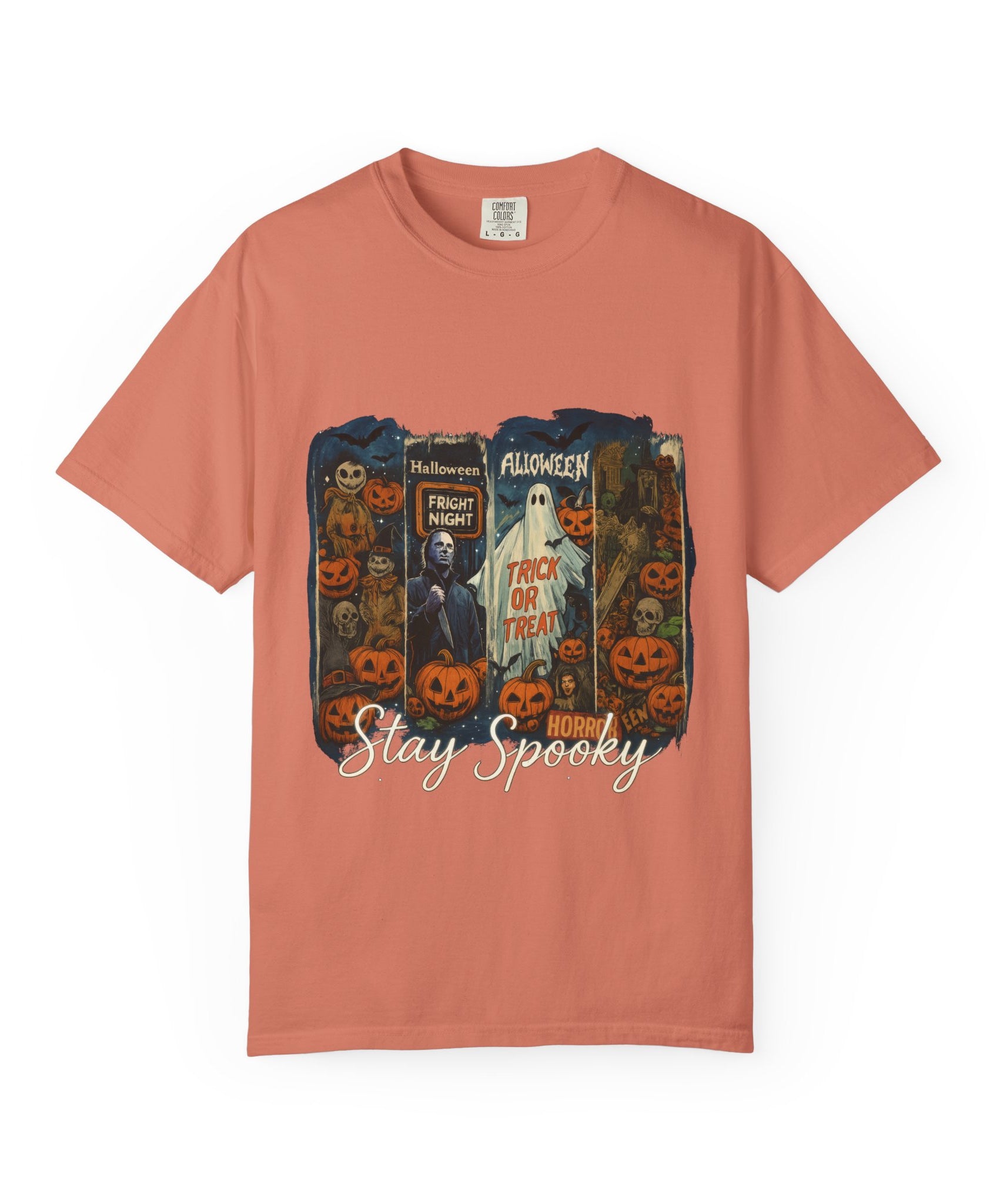 Stay Spooky Halloween Horror T-Shirt – Retro Slasher, Ghost, Pumpkins & Fright Night Design - Gallory Hive