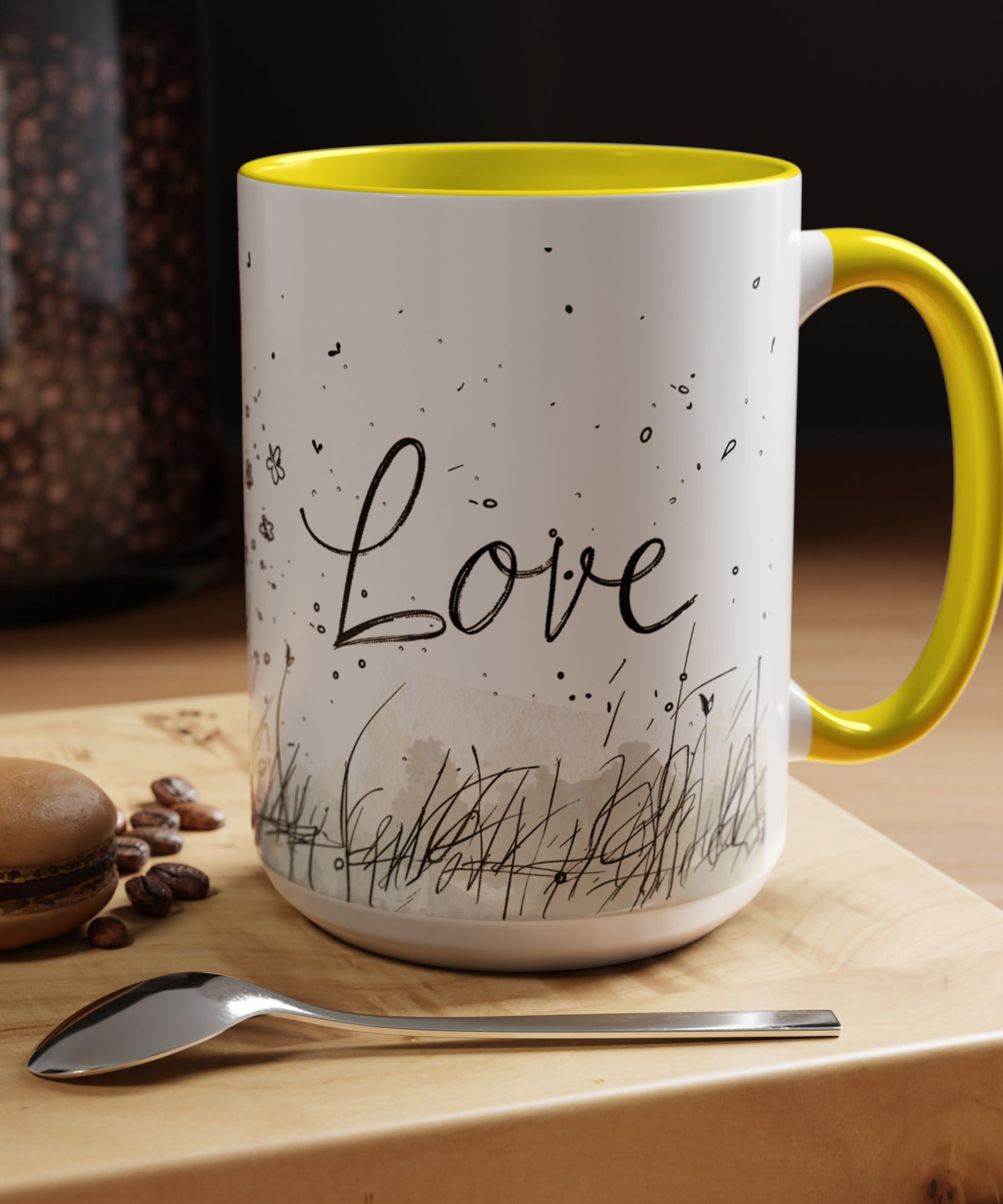 Love Heart Sketch Ceramic Coffee Mug | Gallory Hive
