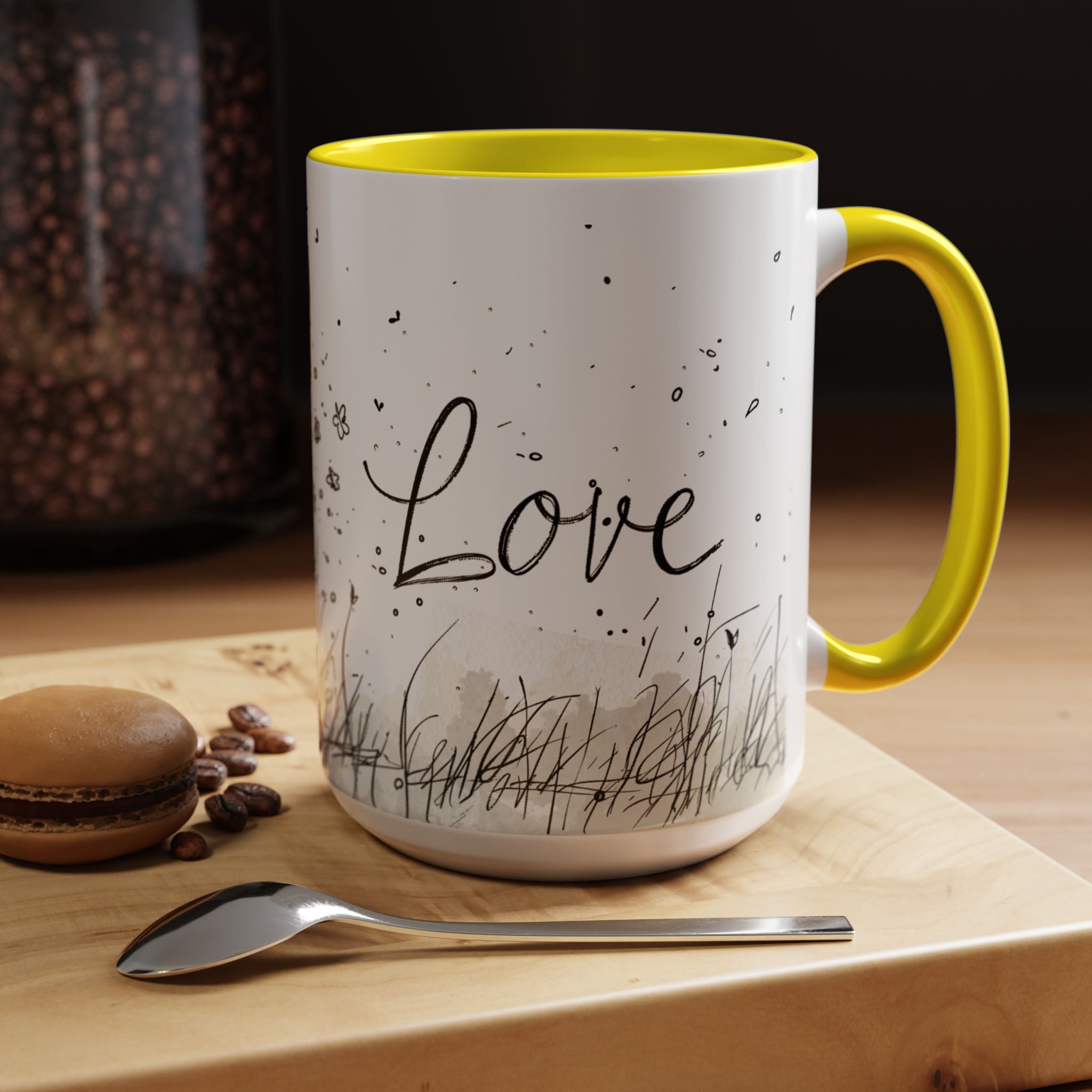 Love Heart Sketch Ceramic Coffee Mug | Gallory Hive