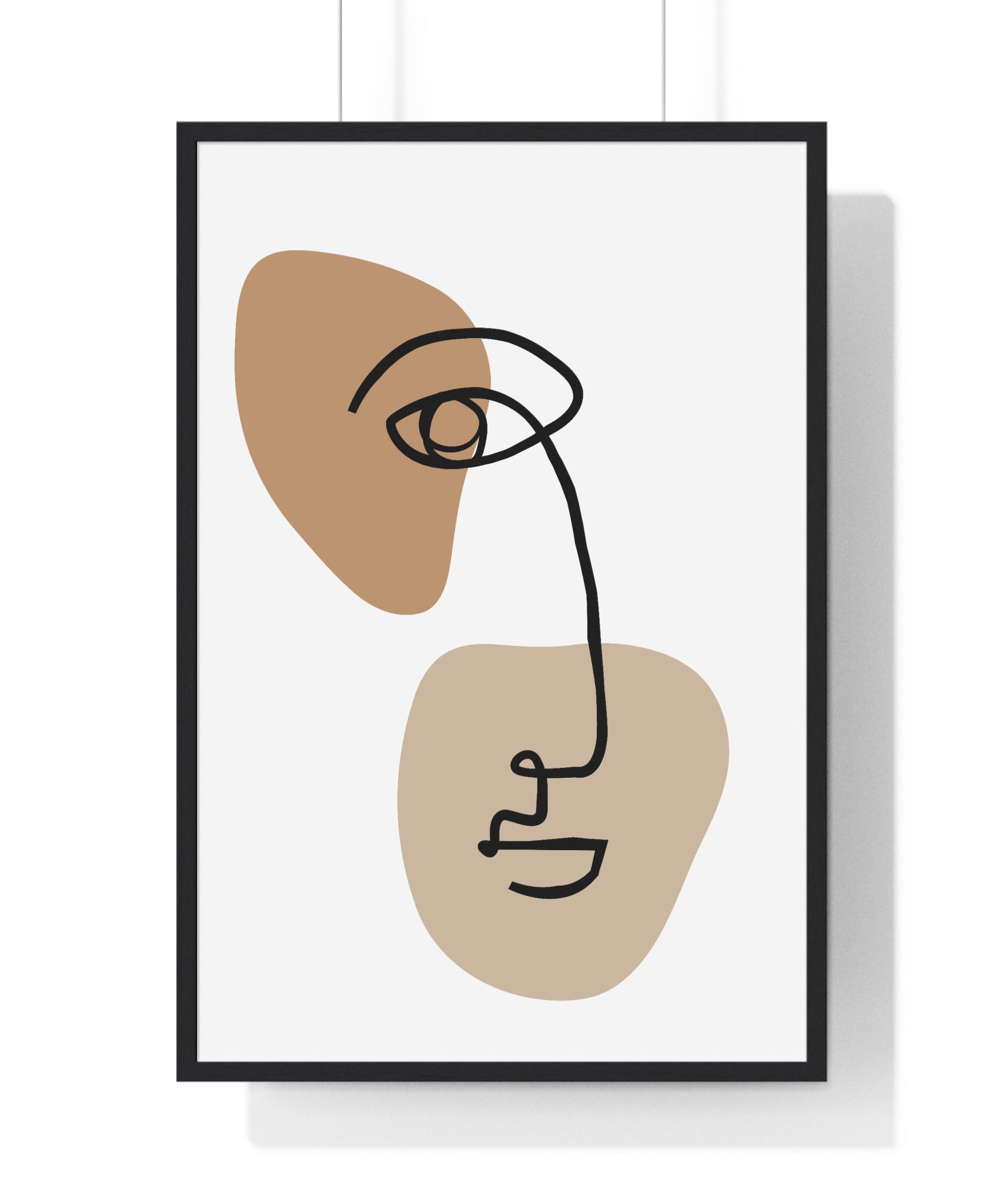 Abstract Face Line Drawing – Wood Frame Poster | Gallory Hive