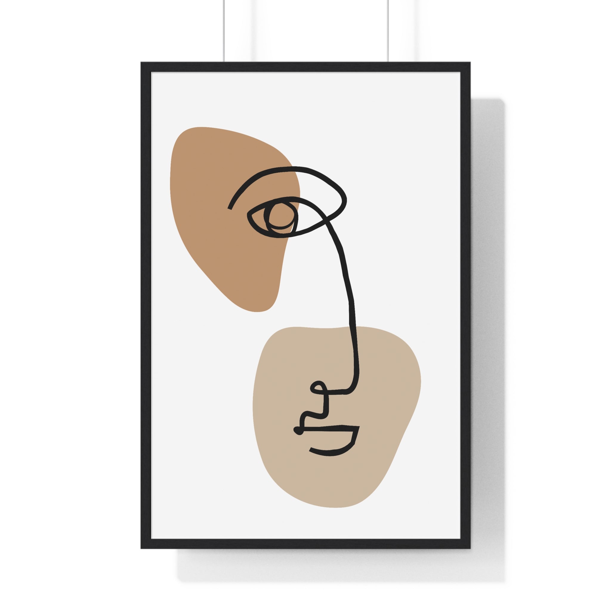 Abstract Face Line Drawing – Wood Frame Poster | Gallory Hive
