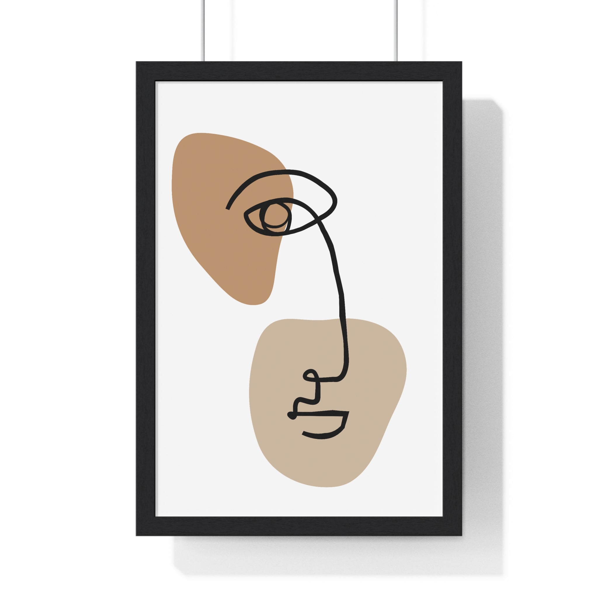 Abstract Face Line Drawing – Wood Frame Poster | Gallory Hive