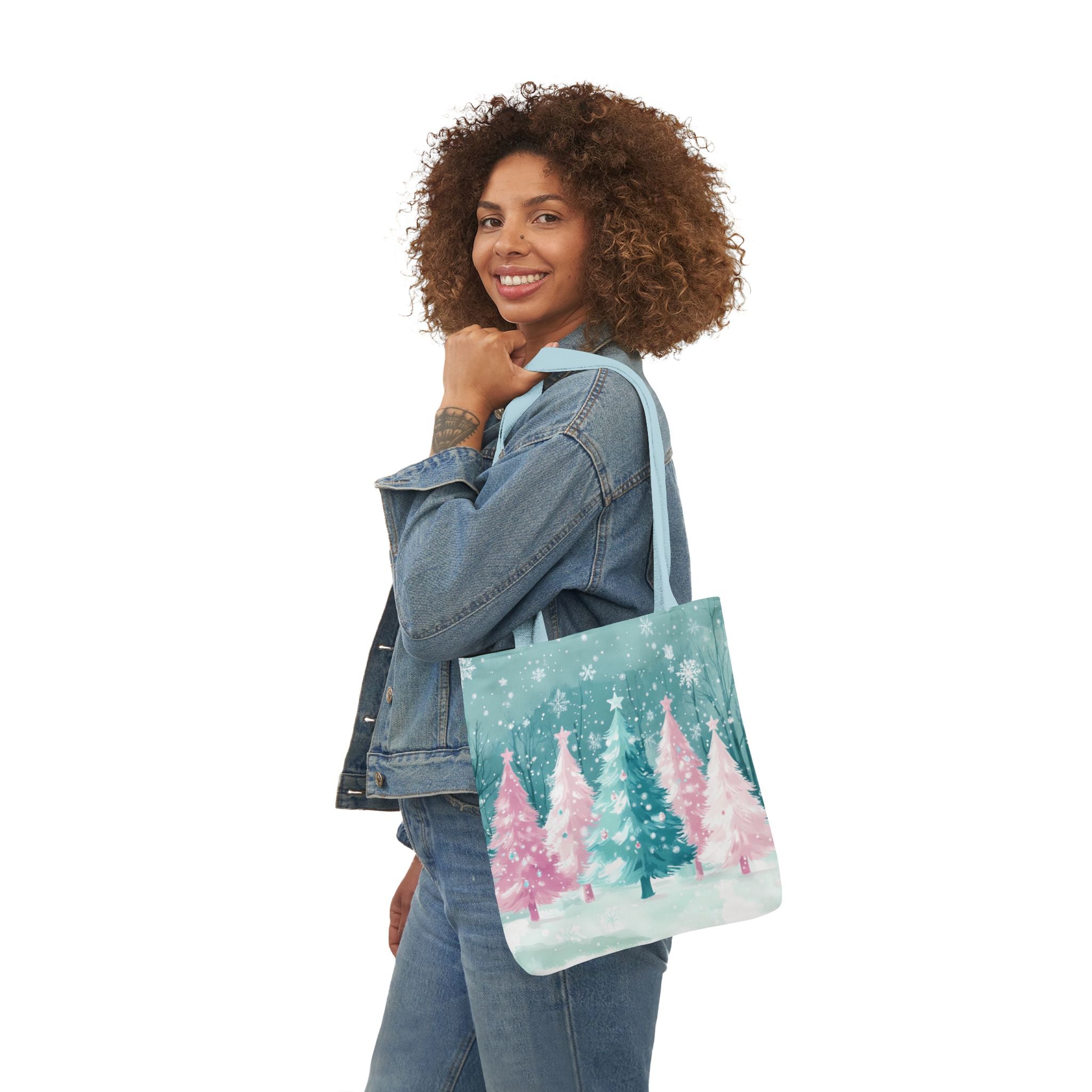 Winter Palm Trees Canvas Polyester Tote Bag