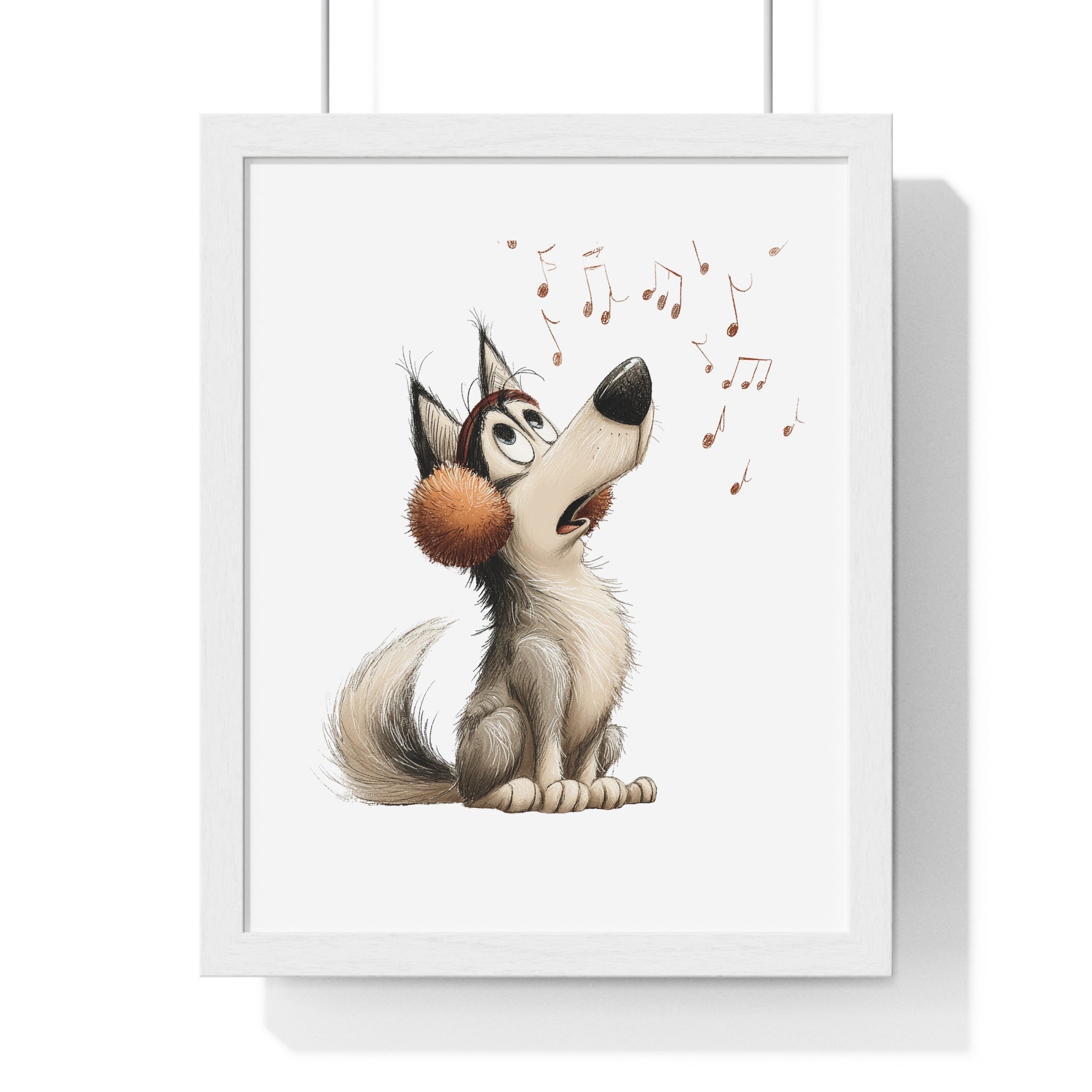Quirky Christmas Dog – Museum-Quality Matte Paper Wooden Framed Poster - Gallory Hive