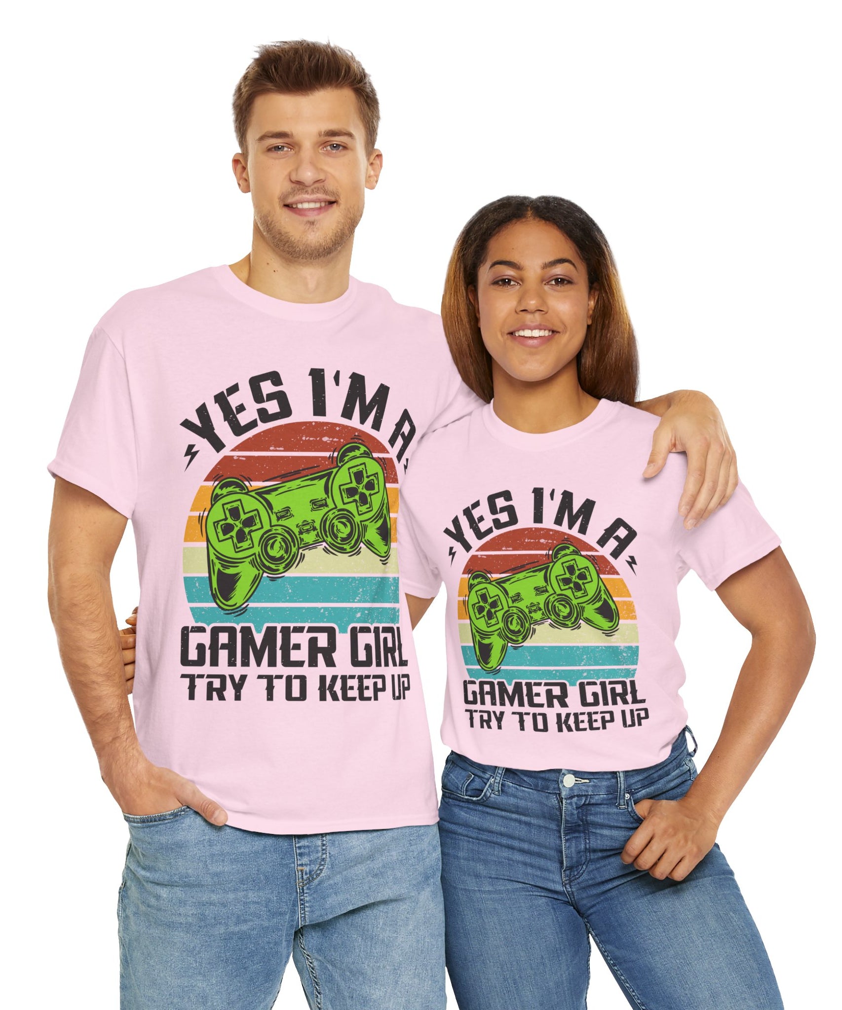 Retro Gamer Girl Tee - Gaming Vibes