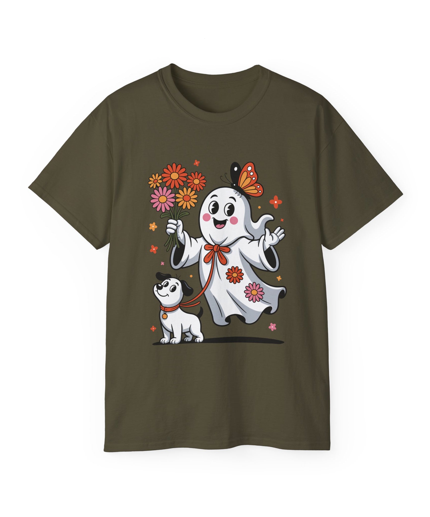 Halloween Ghost Dog Tee - Adorable Design | Gallory Hive